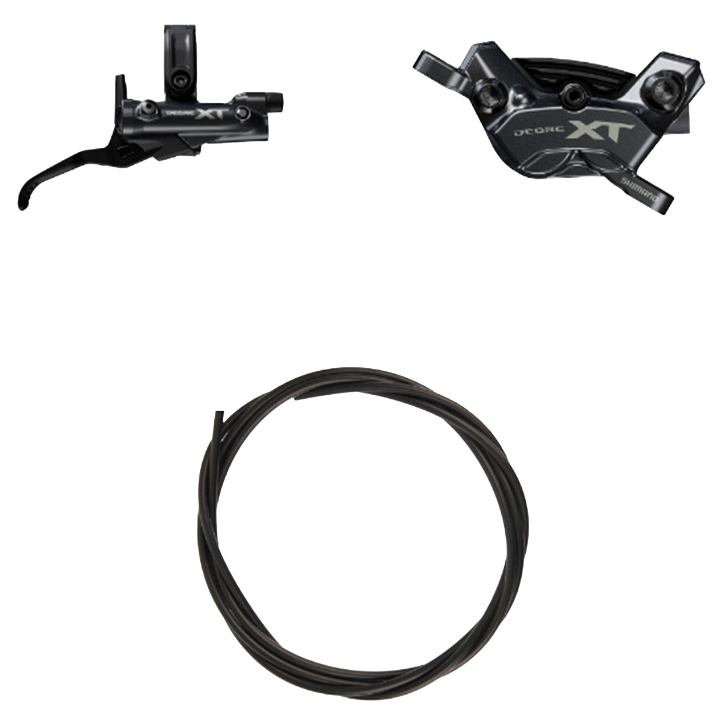 Shimano XT BR-M8220 Trail Disc Brake - Front - Right Lever - 1000mm - Black - w/ Fin - Image 1