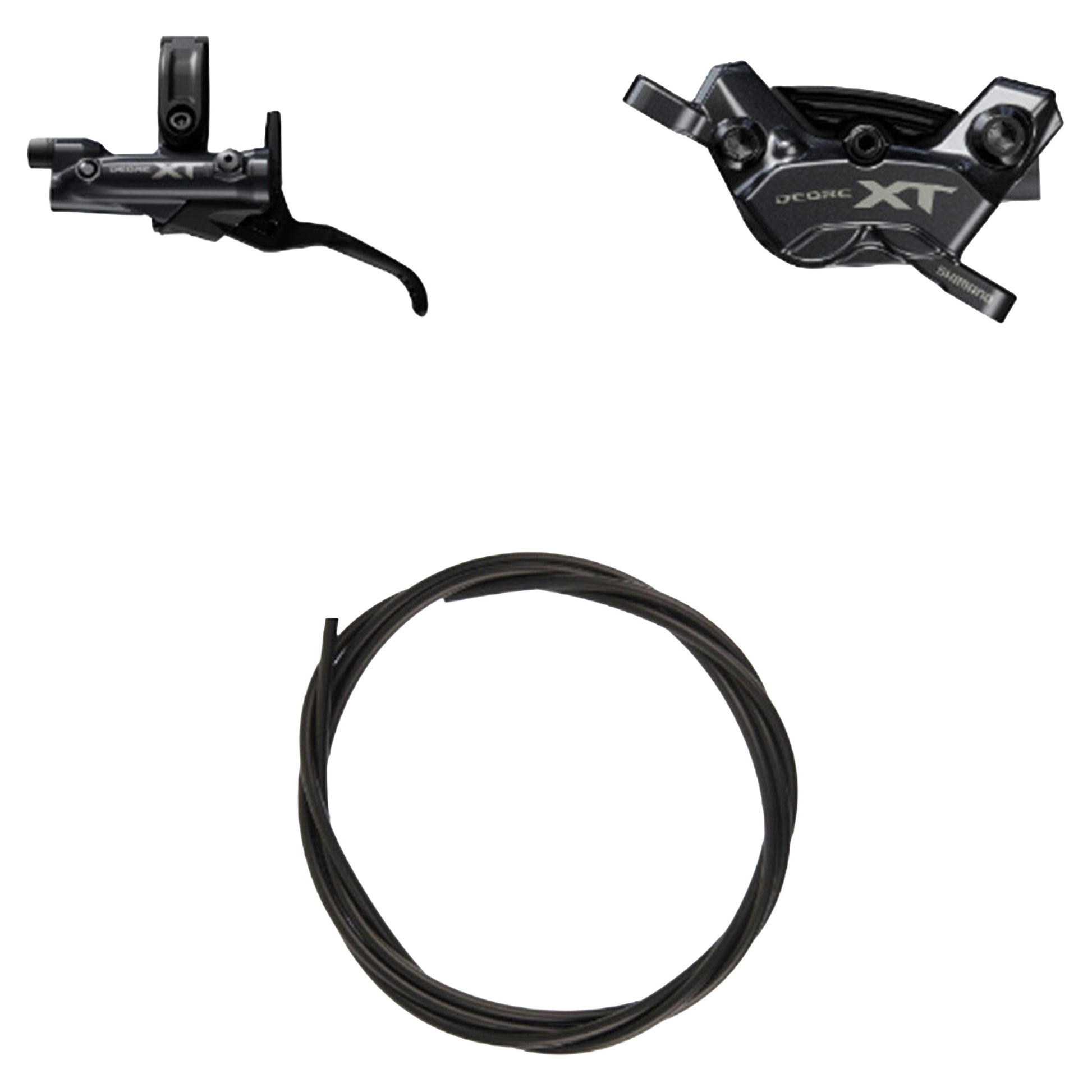 Shimano XT BR-M8220 Trail Disc Brake - Rear - Left Lever - 1700mm - Black - w/ Fin - Image 1
