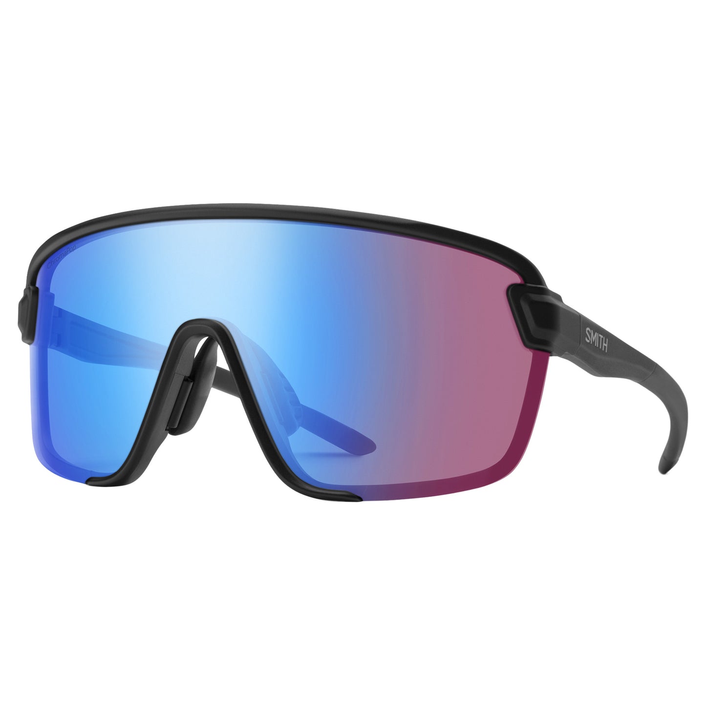 Smith Bobcat Sunglasses - M - Matte Black - ChromaPop Low Light Rose Blue Mirror - Image 1