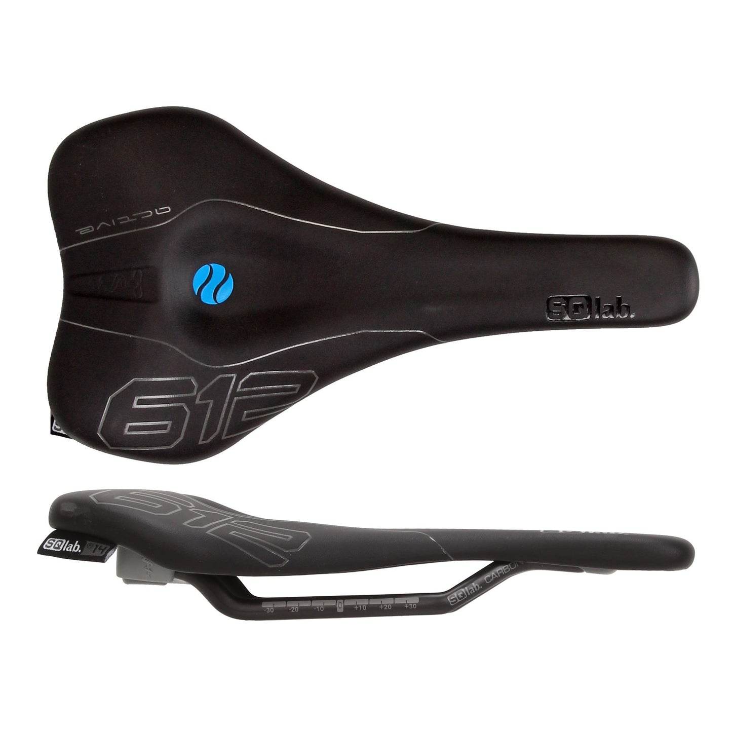 SQLab 612 Ergowave Active Carbon Saddle - Carbon Fibre - 140mm - Black - Image 1