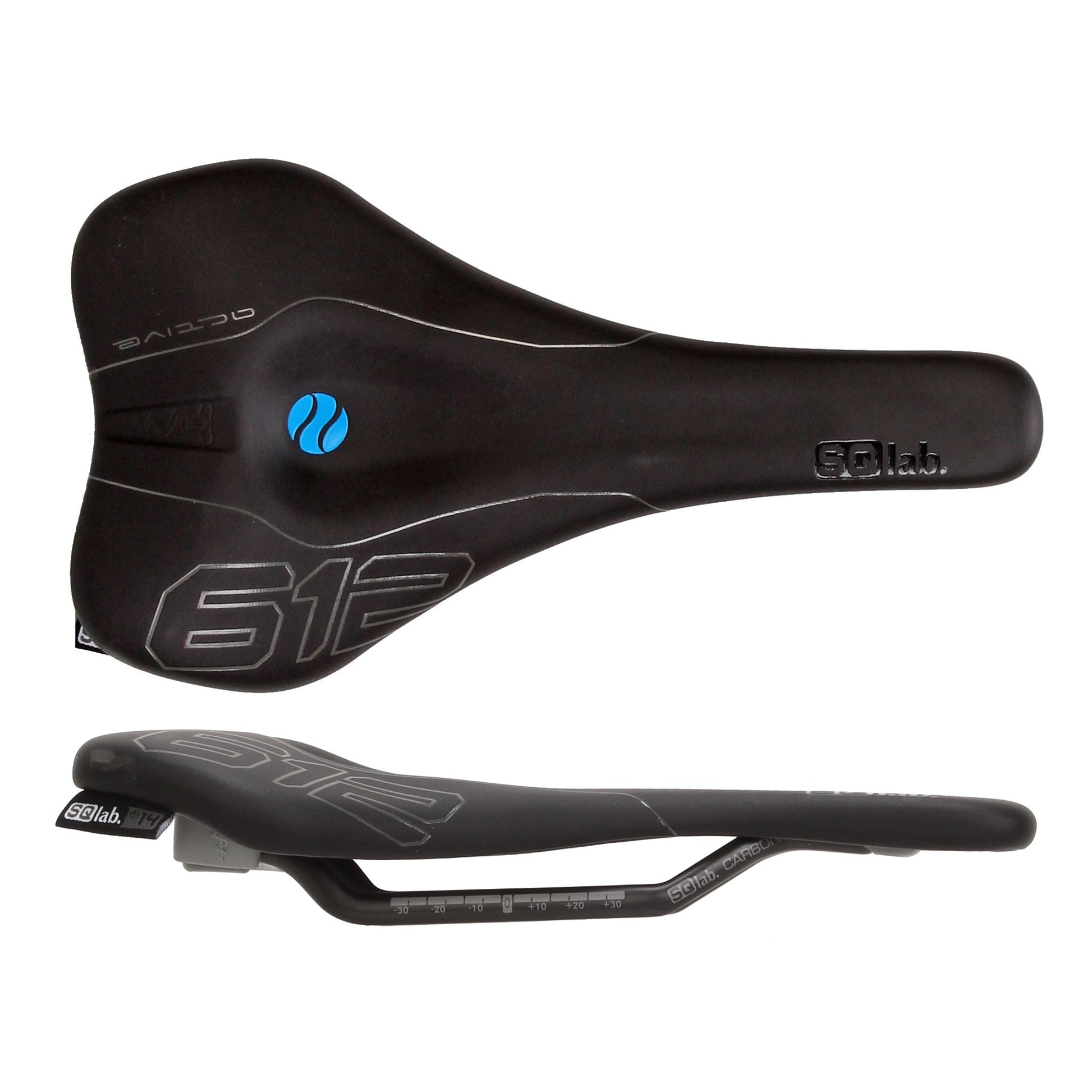 SQLab 612 Ergowave Active Carbon Saddle - Carbon Fibre - 140mm - Black - Image 1