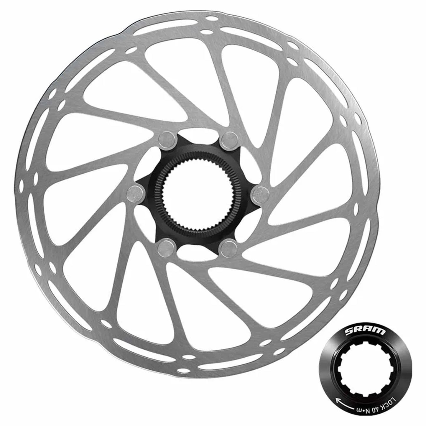 SRAM CenterLine CenterLock Rotor - 160mm - Centrelock - Standard - 1.8mm to 1.9mm - includes internal tooled lockring - Image 1