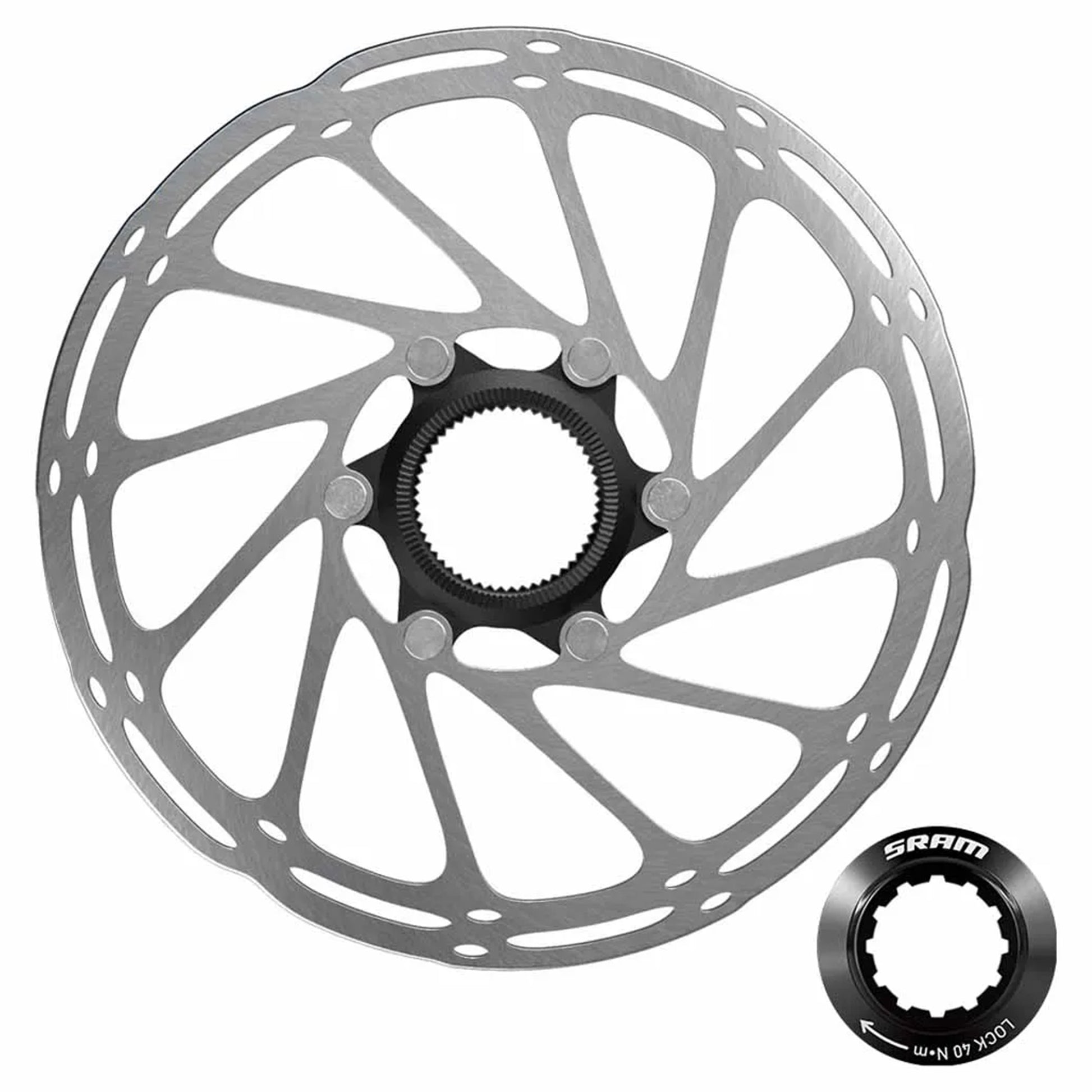 SRAM CenterLine CenterLock Rotor - 160mm - Centrelock - Standard - 1.8mm to 1.9mm - includes internal tooled lockring - Image 1