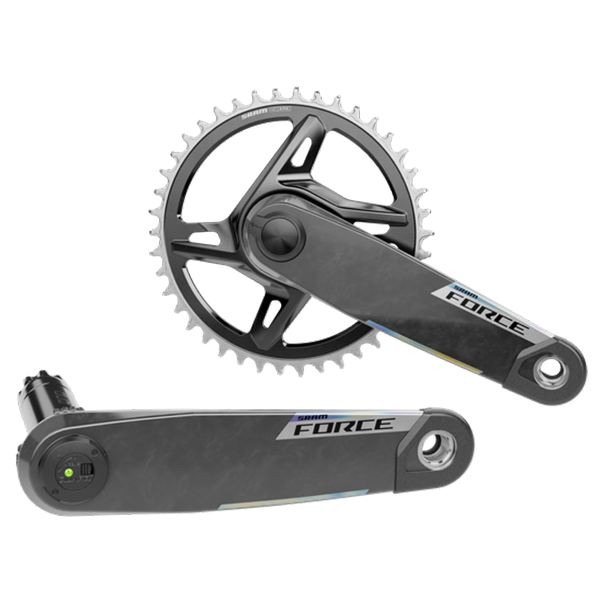 SRAM Force AXS XLPR E1 Power Meter Spindle Crankset - 68-73mm and BB86-92 - 28.99mm DUB - SRAM Direct Mount - 160mm - Grey - Image 3