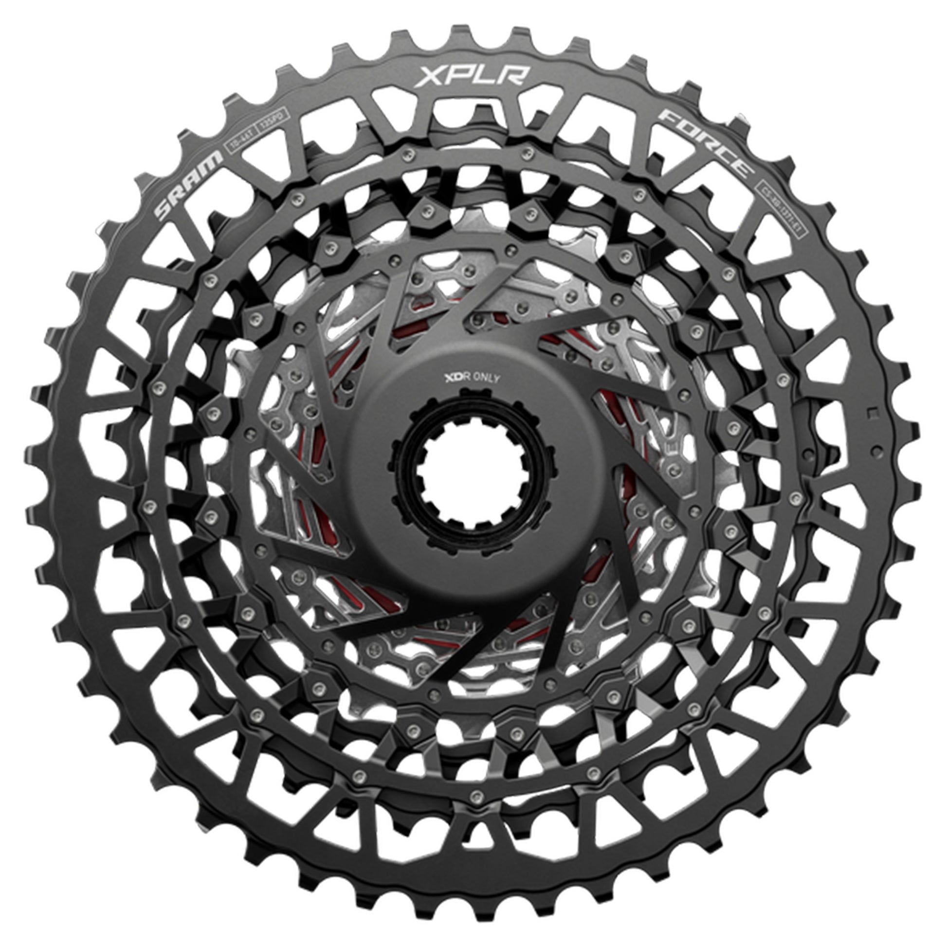 SRAM Force XG-1371 XPLR E1 13 Speed Cassette - 13 Speed - XDR Driver - 10-46T - Silver - Image 3