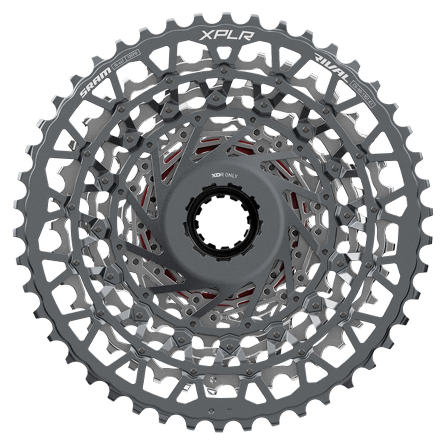 SRAM Rival AXS XG-1351 XPLR E1 13 Speed Cassette - 13 Speed - XDR Driver - 10-46T - Silver - Image 2