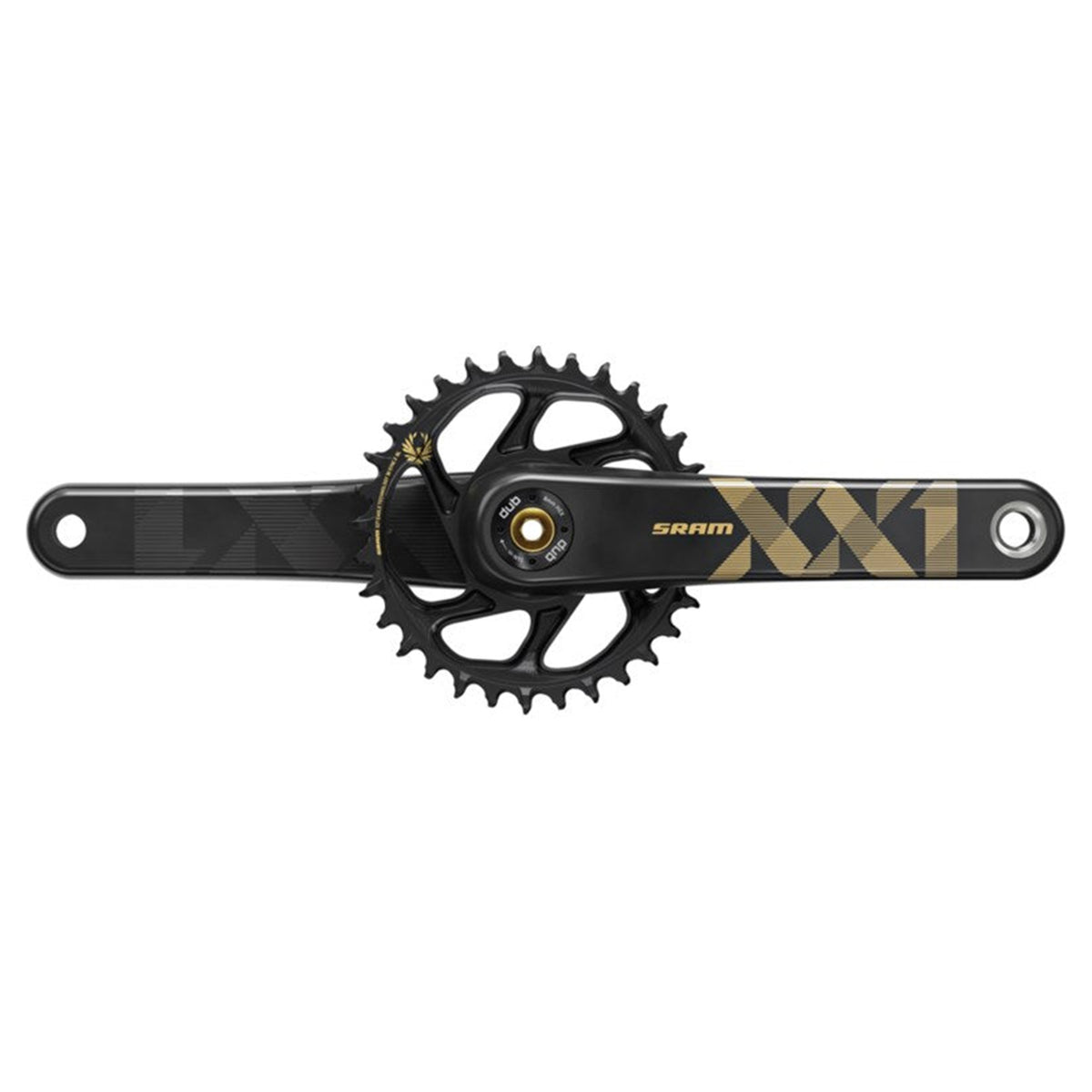 SRAM XX1 Eagle DUB SL Crankset - 68-73mm and BB86-92 - 28.99mm DUB - SRAM Direct Mount - 170mm - Gold - 34T - Image 1