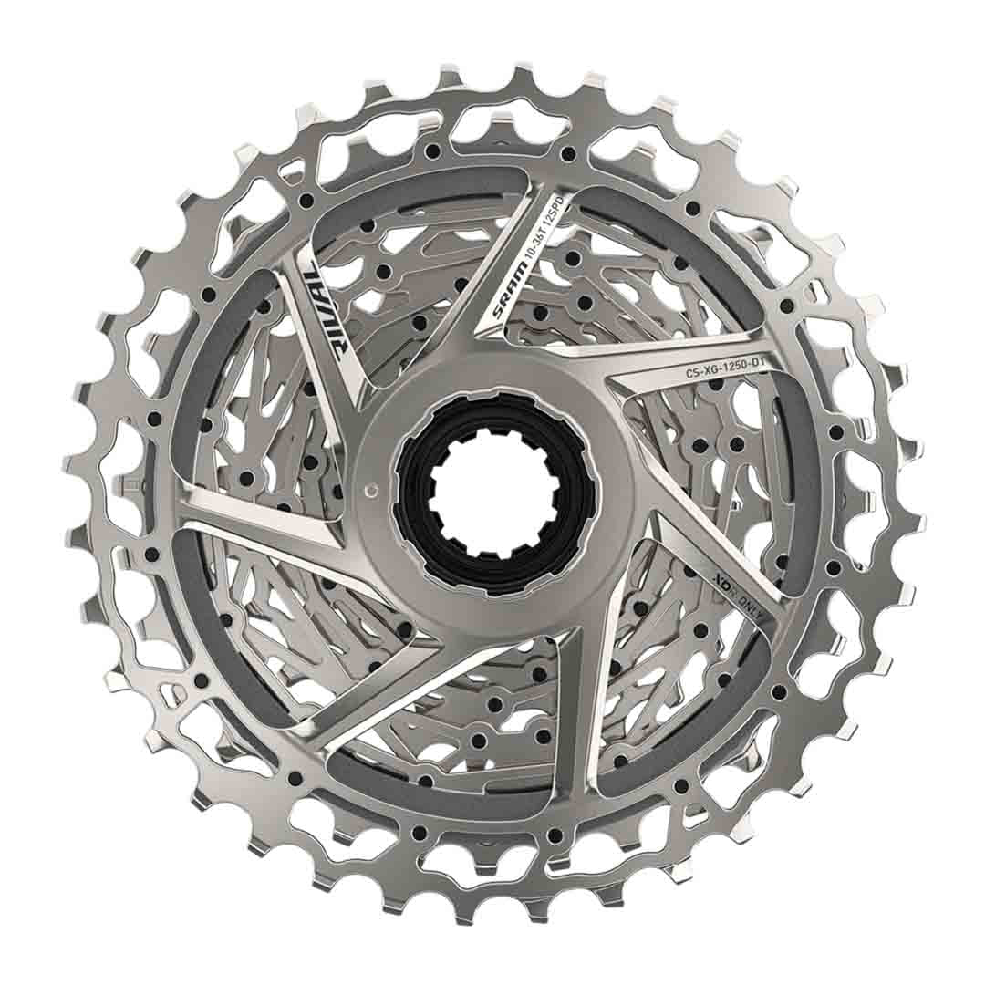 SRAM Rival AXS XG-1250 D1 12 Speed Cassette - 12 Speed - XDR Driver - 10-36T - Silver - Image 1