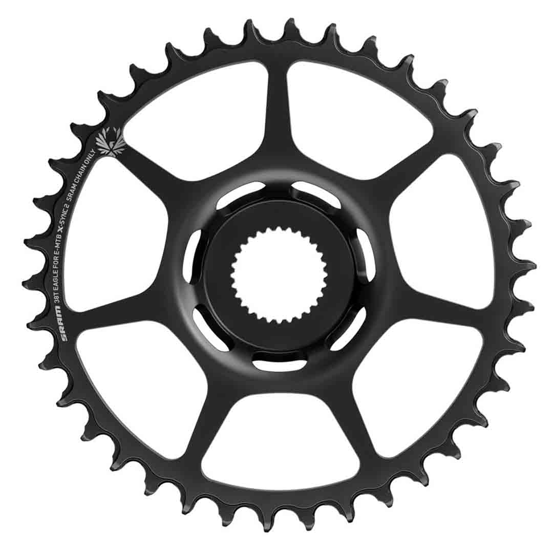 SRAM X-SYNC 2 12 Speed Bosch Gen4 Chainring - Direct Mount - Bosch Gen4 - 6mm Non Boost - Round - 38T - 11-12 Speed - Black - Steel - Image 1