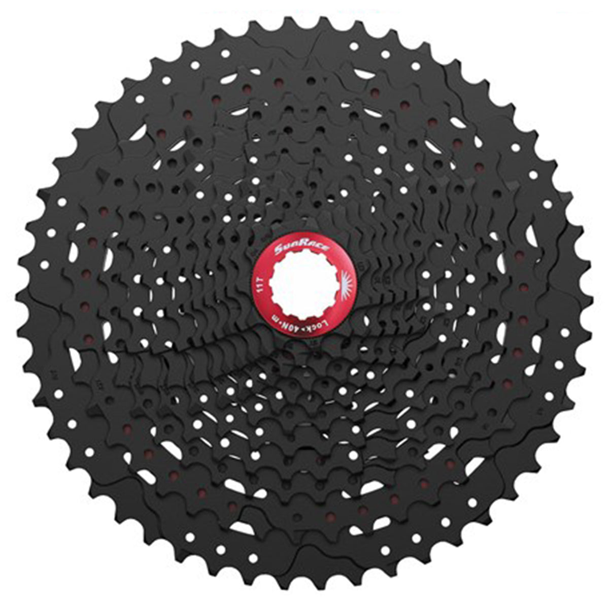 SunRace MZ903 12 Speed Cassette - 12 Speed - Shimano HG Splined - 11-51T - Black /Red - Image 1