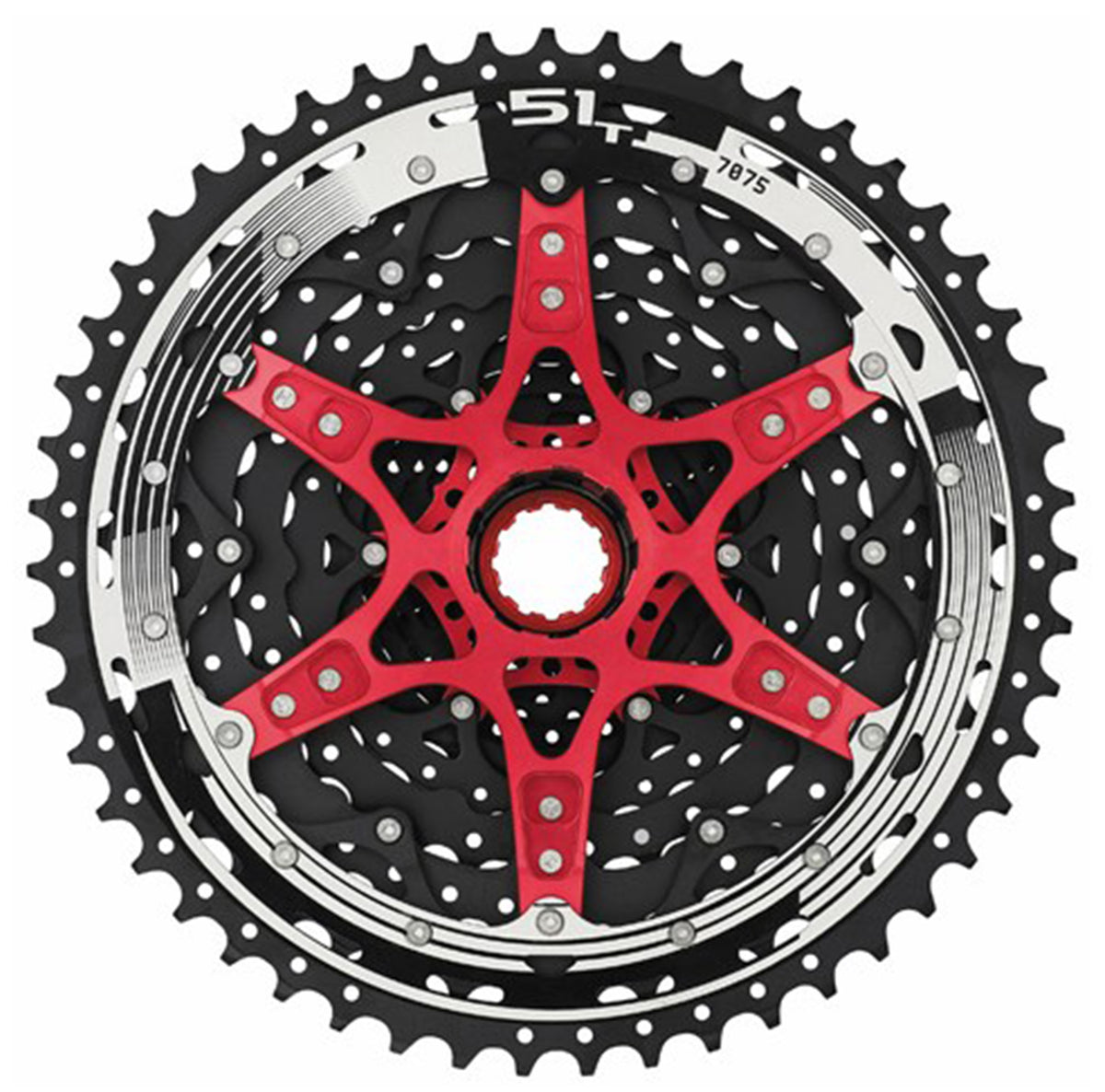 SunRace MZ903 12 Speed Cassette - 12 Speed - Shimano HG Splined - 11-51T - Black /Red - Image 2