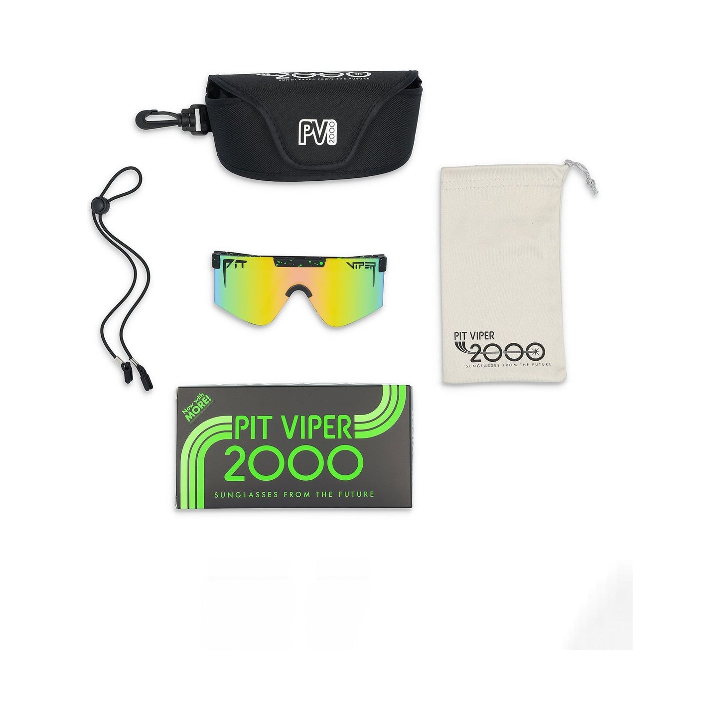 Pit Viper 2000s Sunglasses - The Monster Bull - Green - Mirror Non-Polarized Z87+ Safety Rated Lens