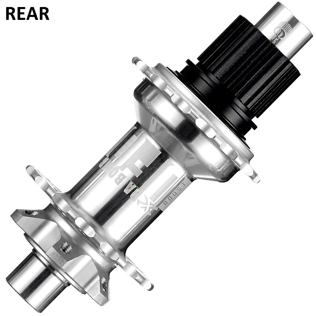 DaBomb UFO 2.0 Hub Set - Front & Rear - F (110x15mm) & R (148x12mm) - Shimano MS Splined - 6 Bolt - 32 Hole - J-Bend - Silver