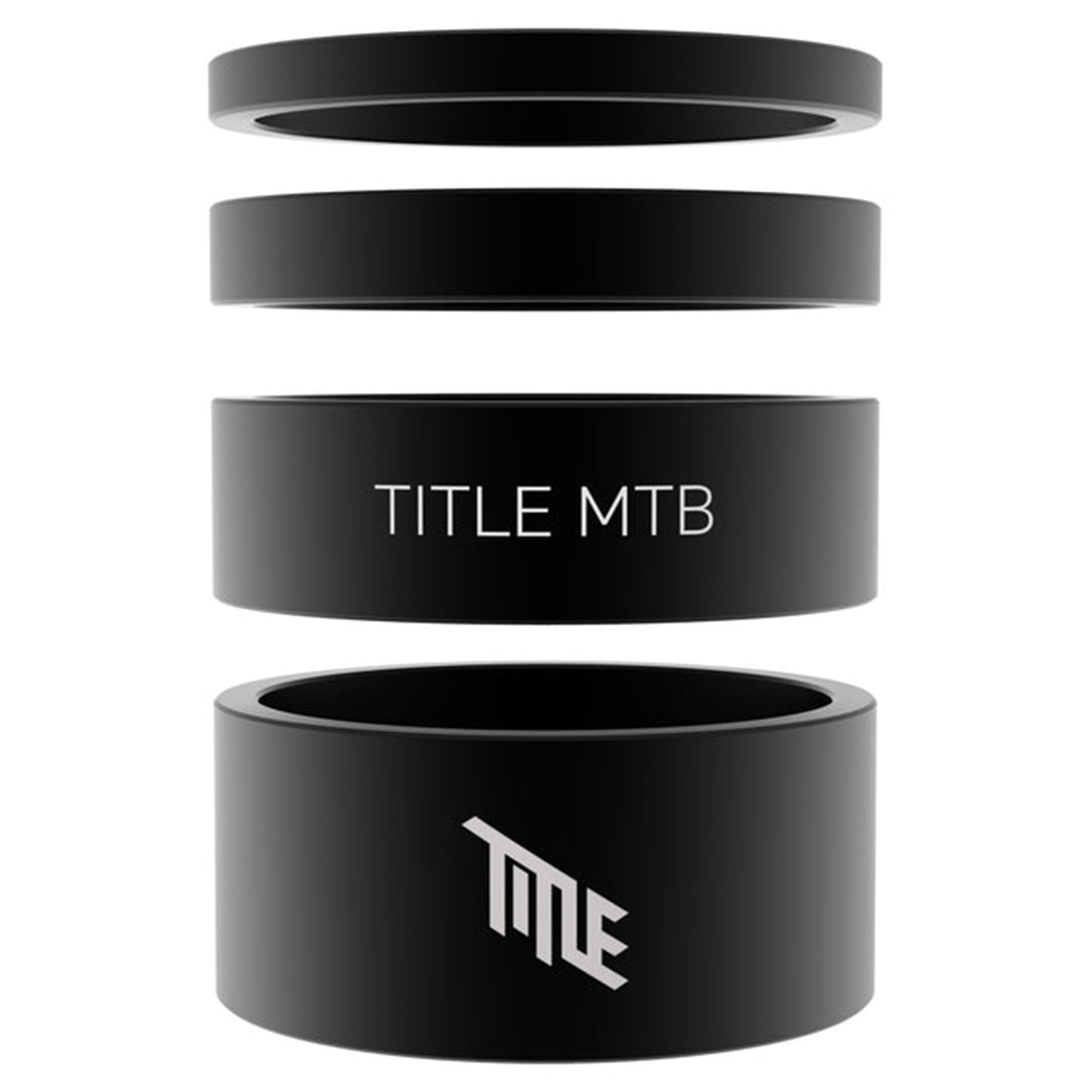 Title Alloy Headset Spacer Kit - Black - 3-5-10-15mm - Image 1