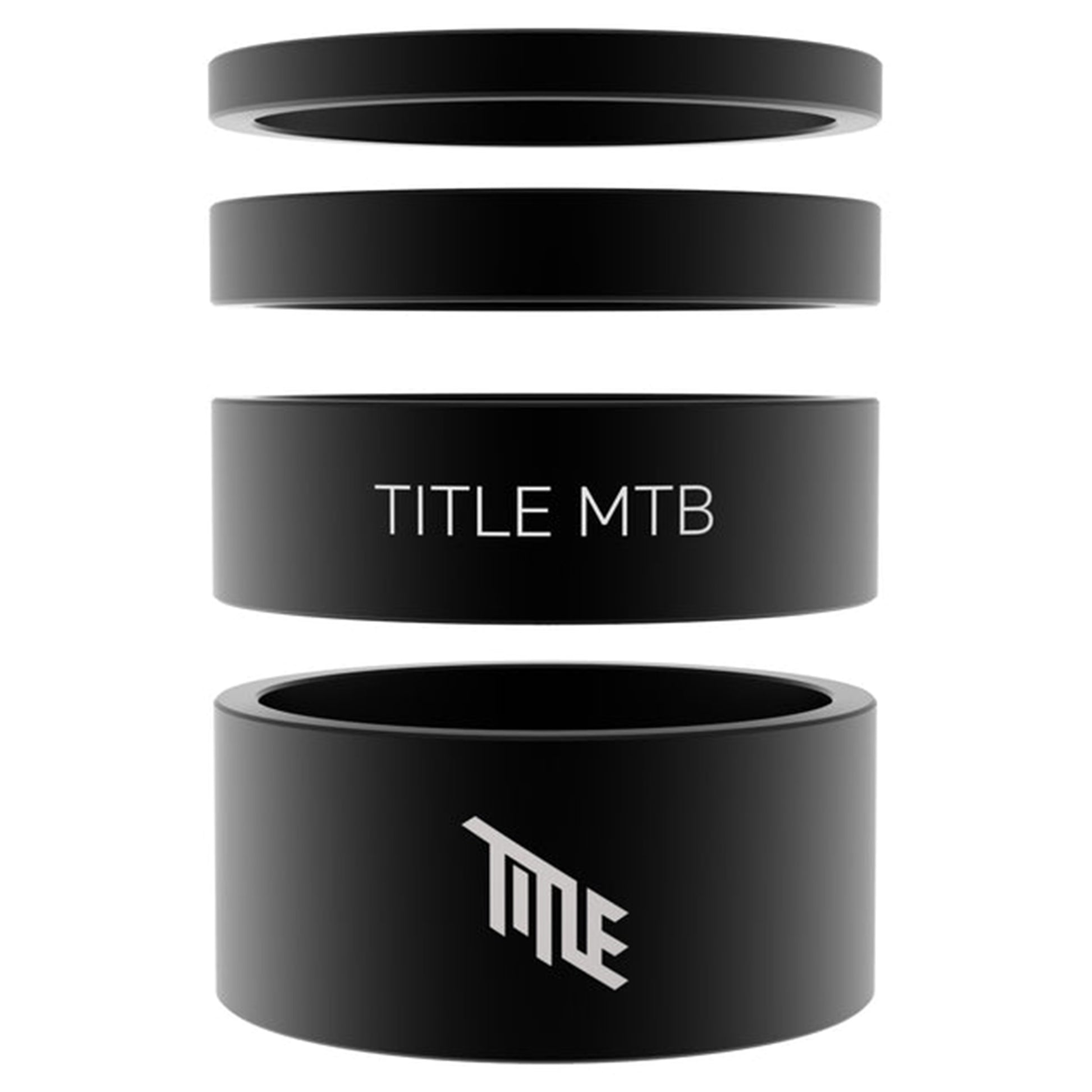 Title Alloy Headset Spacer Kit - Black - 3-5-10-15mm - Image 1