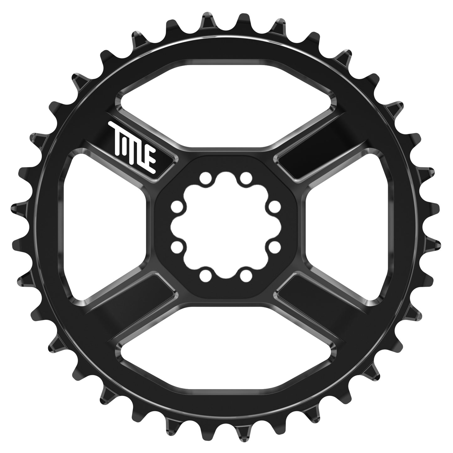 Title CR1 104BCD Chainring - Four Bolt - 104 BCD - Standard Crank Chainline - Round - 36T - 12 Speed - Alloy - Black - Image 1