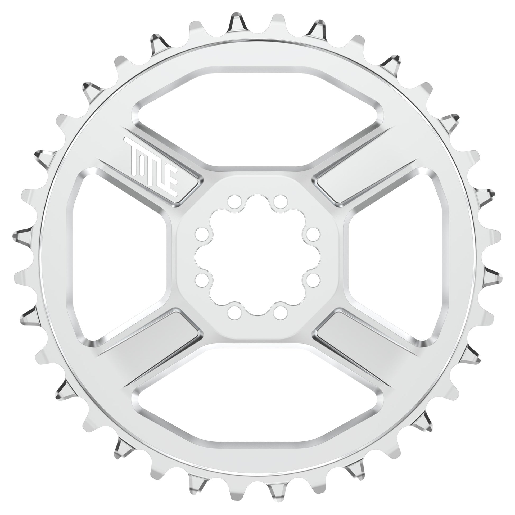 Title CR1 104BCD Chainring - Four Bolt - 104 BCD - Standard Crank Chainline - Round - 36T - 12 Speed - Alloy - Chrome - Image 1