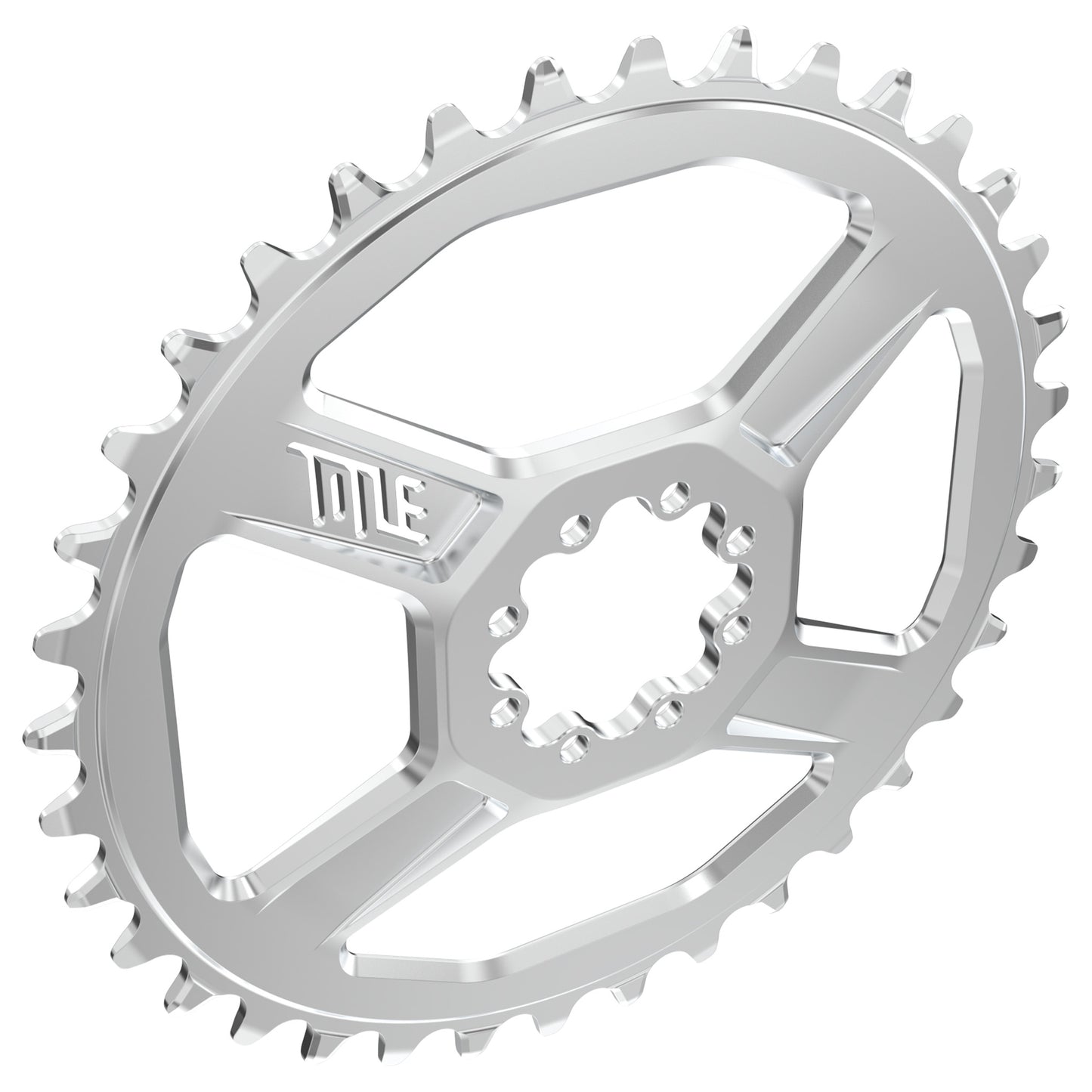 Title CR1 104BCD Chainring - Four Bolt - 104 BCD - Standard Crank Chainline - Round - 36T - 12 Speed - Alloy - Chrome - Image 2