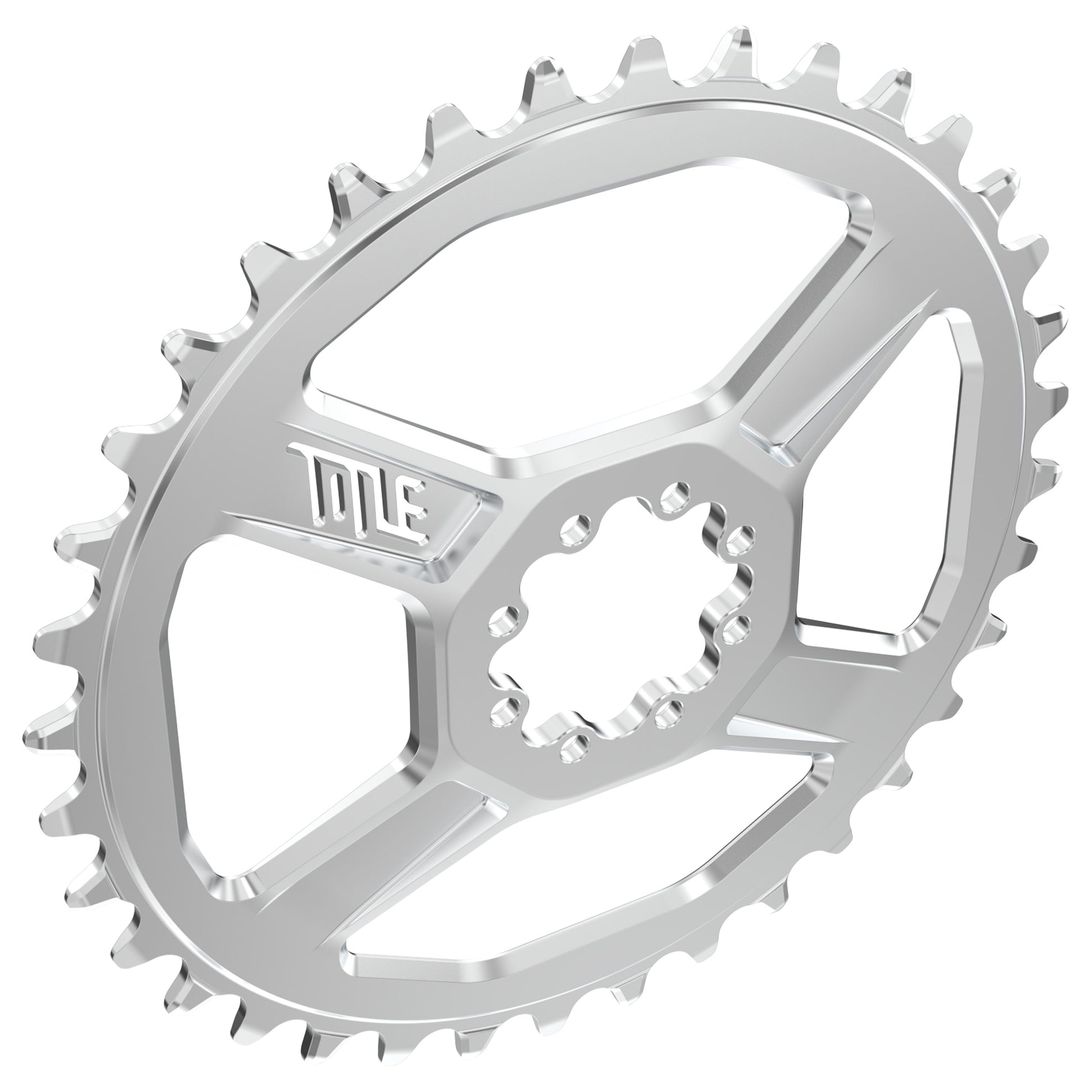 Title CR1 104BCD Chainring - Four Bolt - 104 BCD - Standard Crank Chainline - Round - 36T - 12 Speed - Alloy - Chrome - Image 2