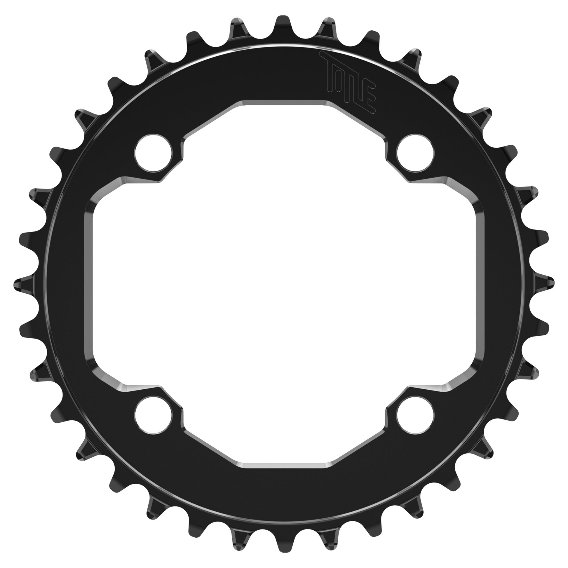 Title CR1 104BCD Chainring - Four Bolt - 104 BCD - Standard Crank Chainline - Round - 36T - 9-12 Speed - Alloy - Black - Image 1