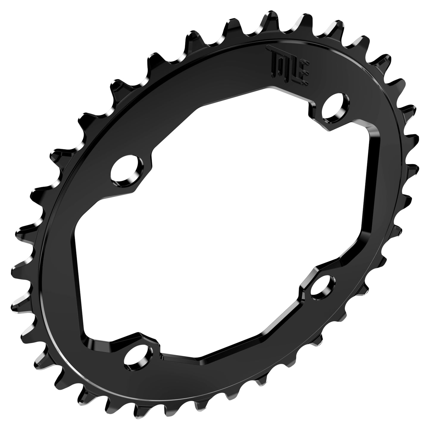 Title CR1 104BCD Chainring - Four Bolt - 104 BCD - Standard Crank Chainline - Round - 36T - 9-12 Speed - Alloy - Black - Image 2