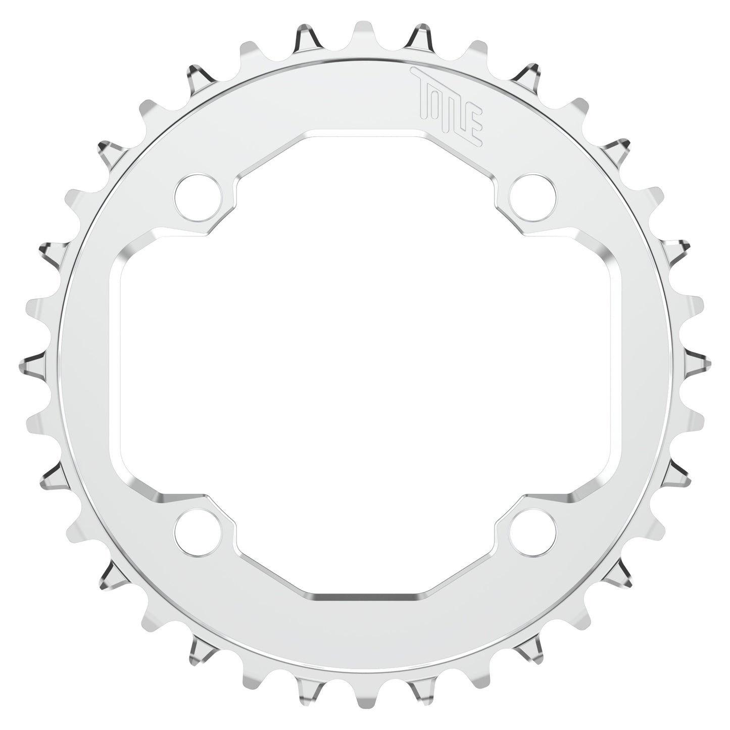 Title CR1 104BCD Chainring - Four Bolt - 104 BCD - Standard Crank Chainline - Round - 36T - 9-12 Speed - Alloy - Chrome - Image 1