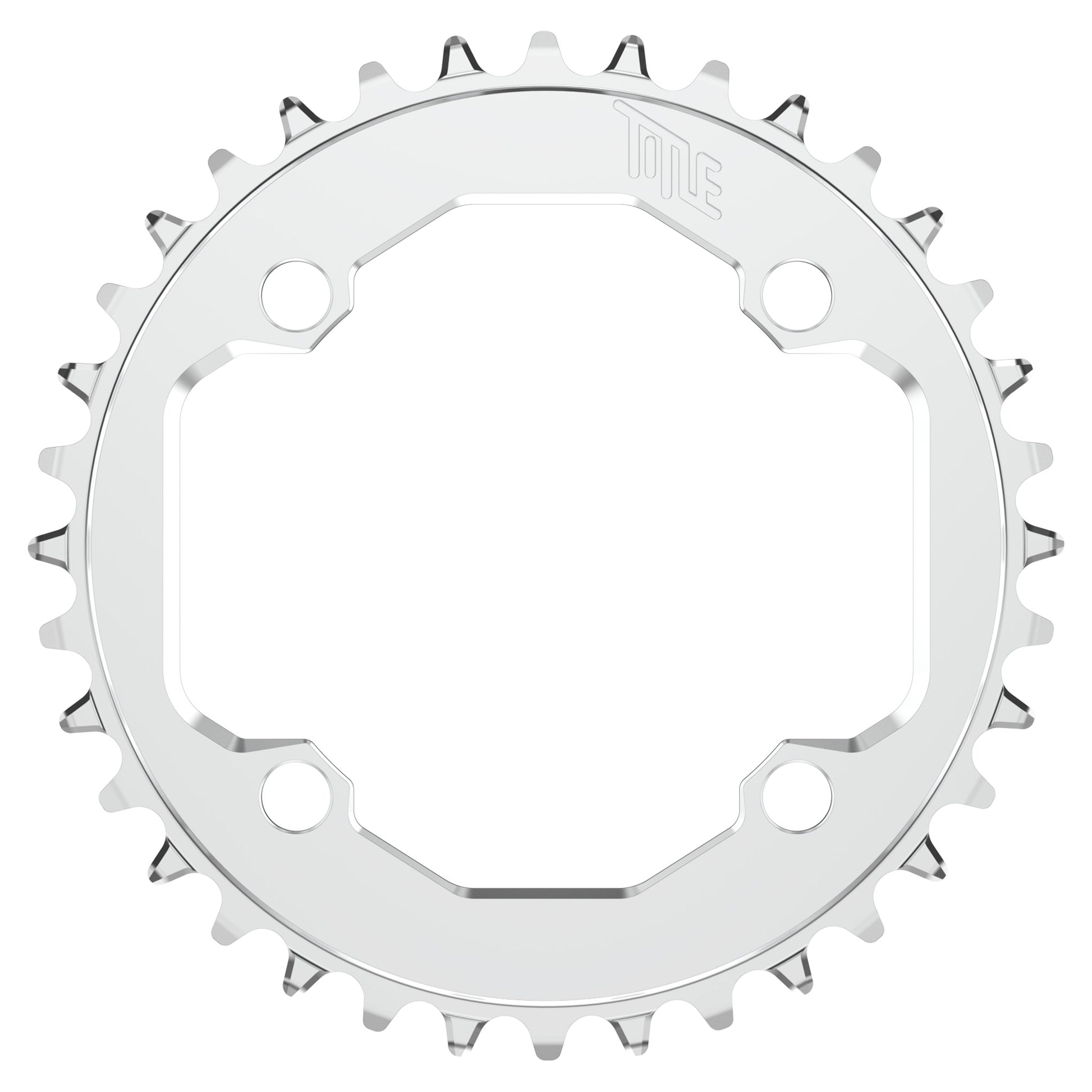 Title CR1 104BCD Chainring - Four Bolt - 104 BCD - Standard Crank Chainline - Round - 36T - 9-12 Speed - Alloy - Chrome - Image 1