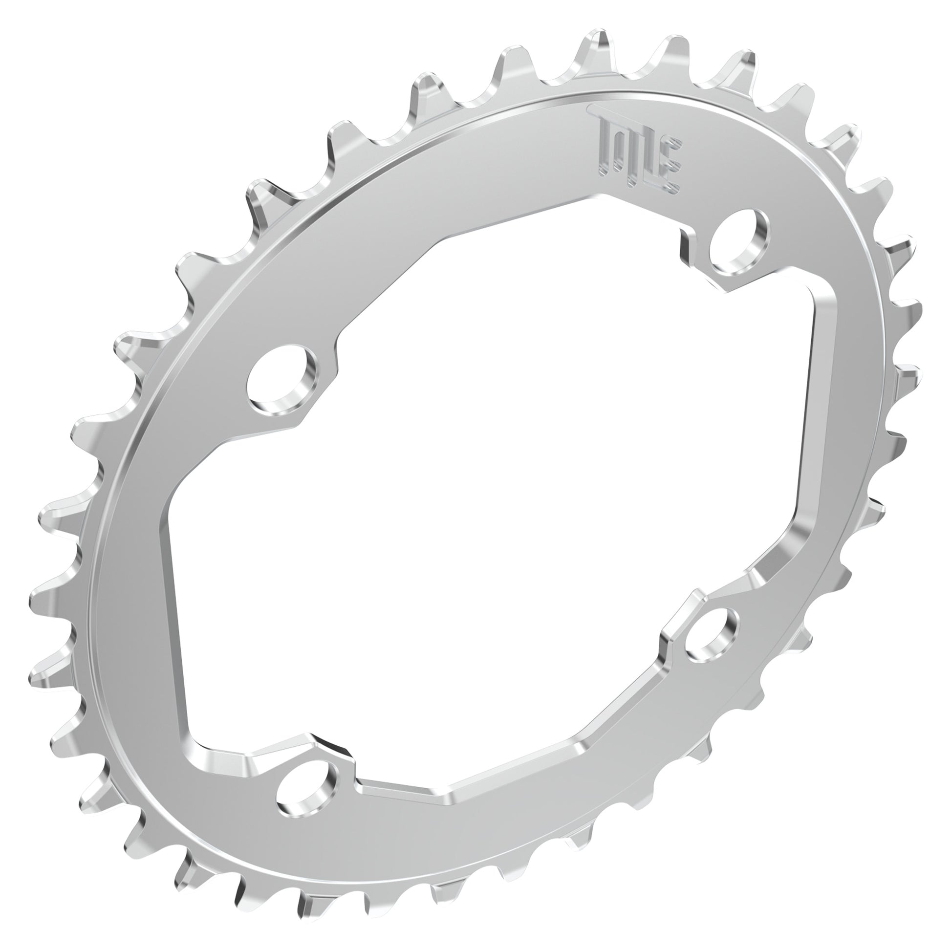 Title CR1 104BCD Chainring - Four Bolt - 104 BCD - Standard Crank Chainline - Round - 36T - 9-12 Speed - Alloy - Chrome - Image 2
