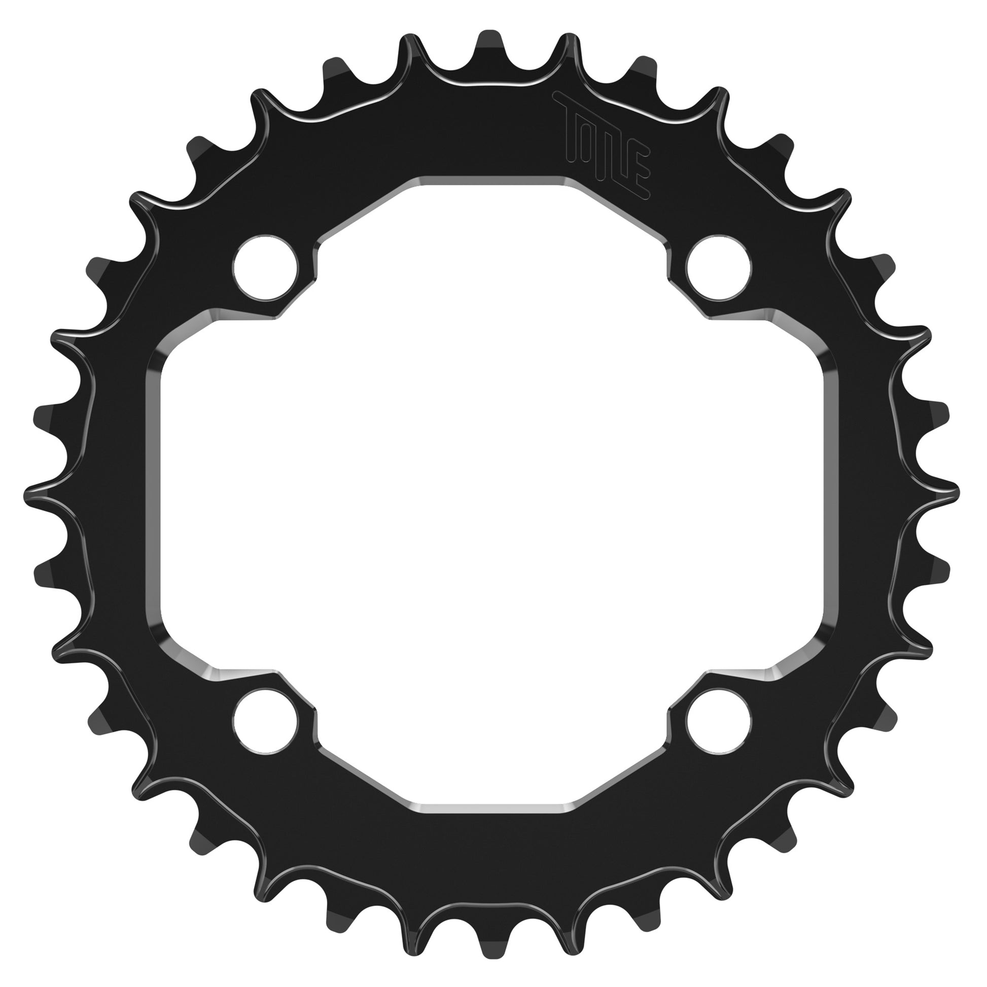 Title CR1 104BCD T-Type Chainring - Four Bolt - 104 BCD - Standard Crank Chainline - Round - 36T - 12 Speed - Alloy - Black - Image 1