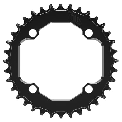 Title CR1 104BCD T-Type Chainring - Four Bolt - 104 BCD - Standard Crank Chainline - Round - 36T - 12 Speed - Alloy - Black - Image 1