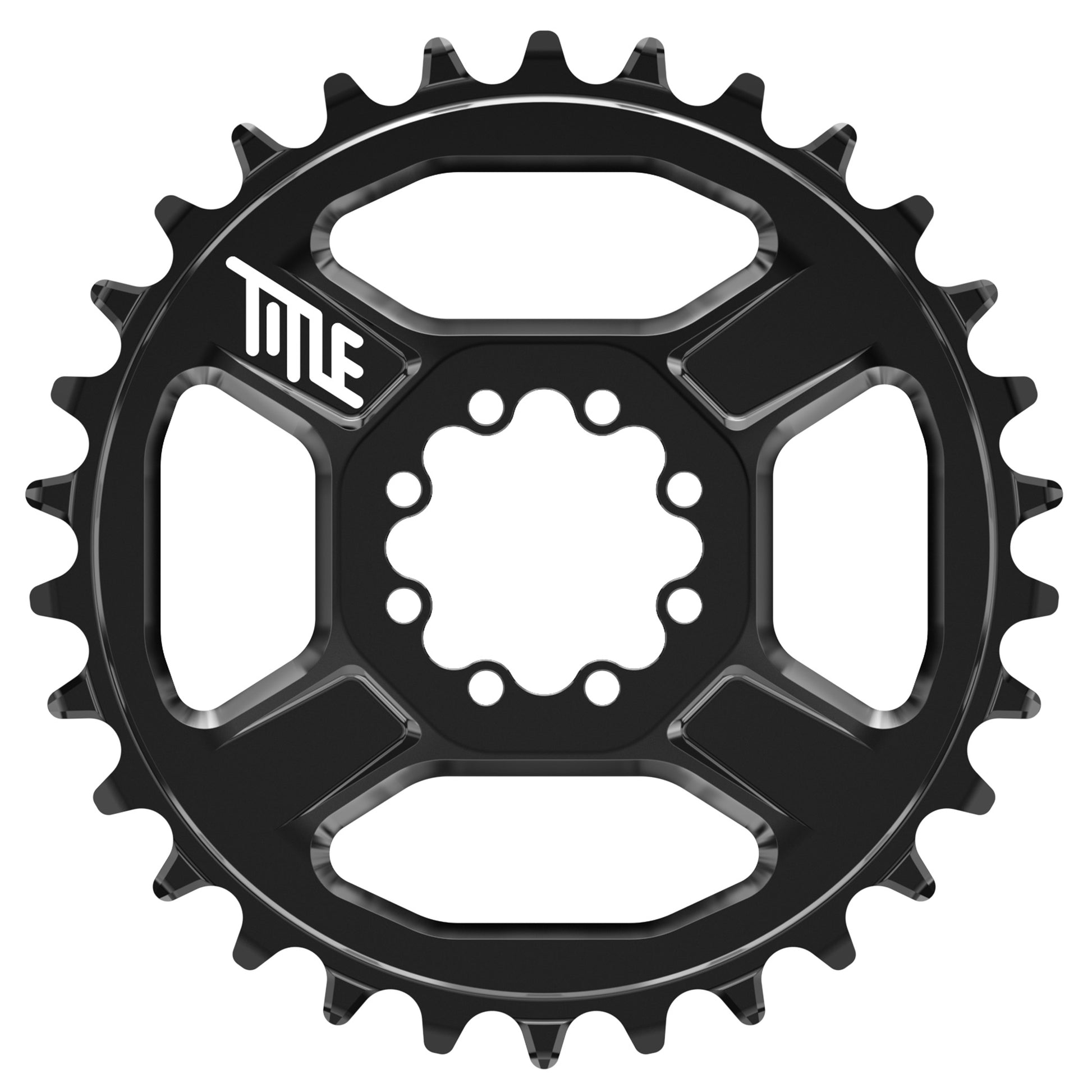 Title CR1 8 Bolt Chainring - Direct Mount - Shimano - 3mm Boost - Round - 30T - 12 Speed - Alloy - Black - Image 1