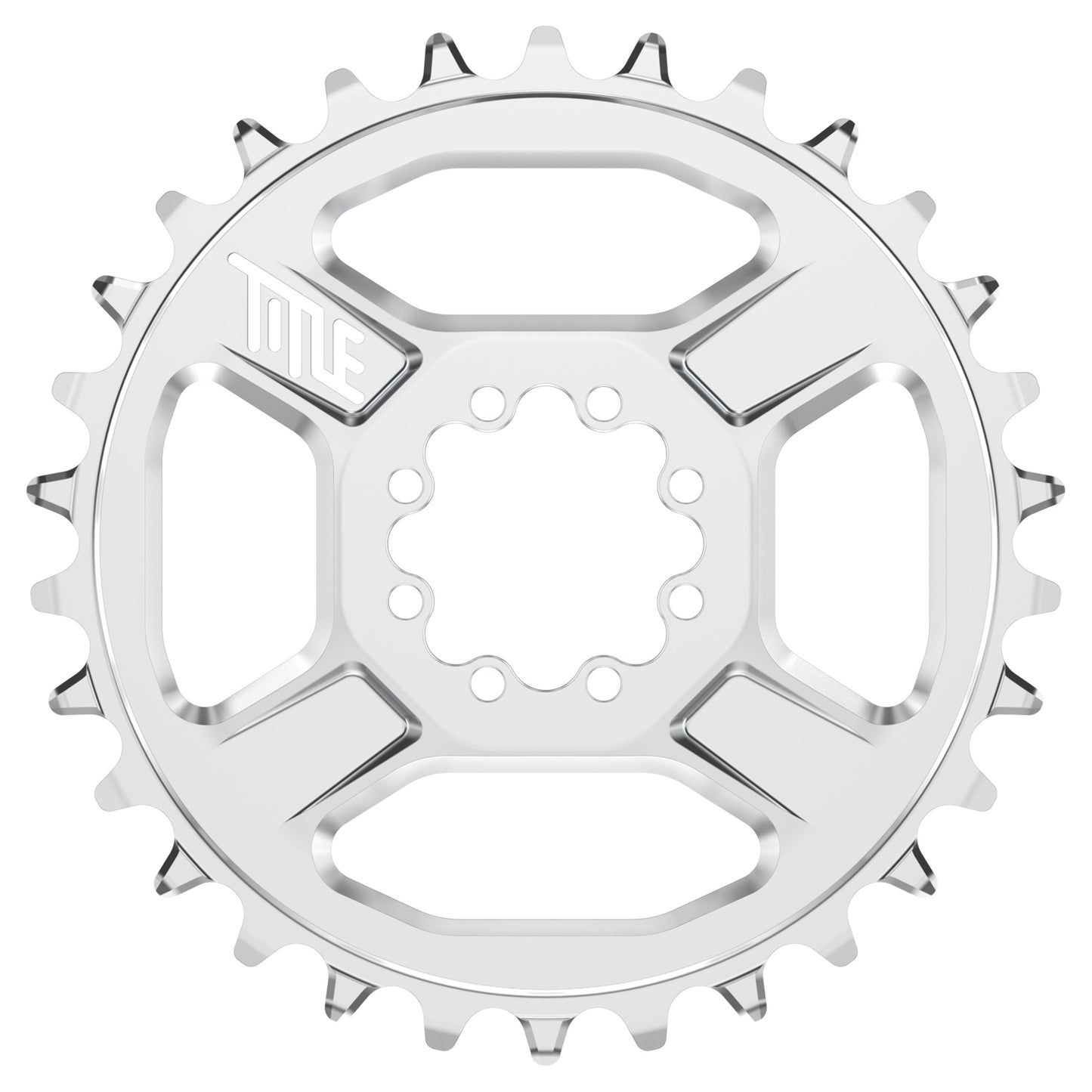 Title CR1 8 Bolt Chainring - Direct Mount - Shimano - 3mm Boost - Round - 30T - 12 Speed - Alloy - Chrome - Image 1