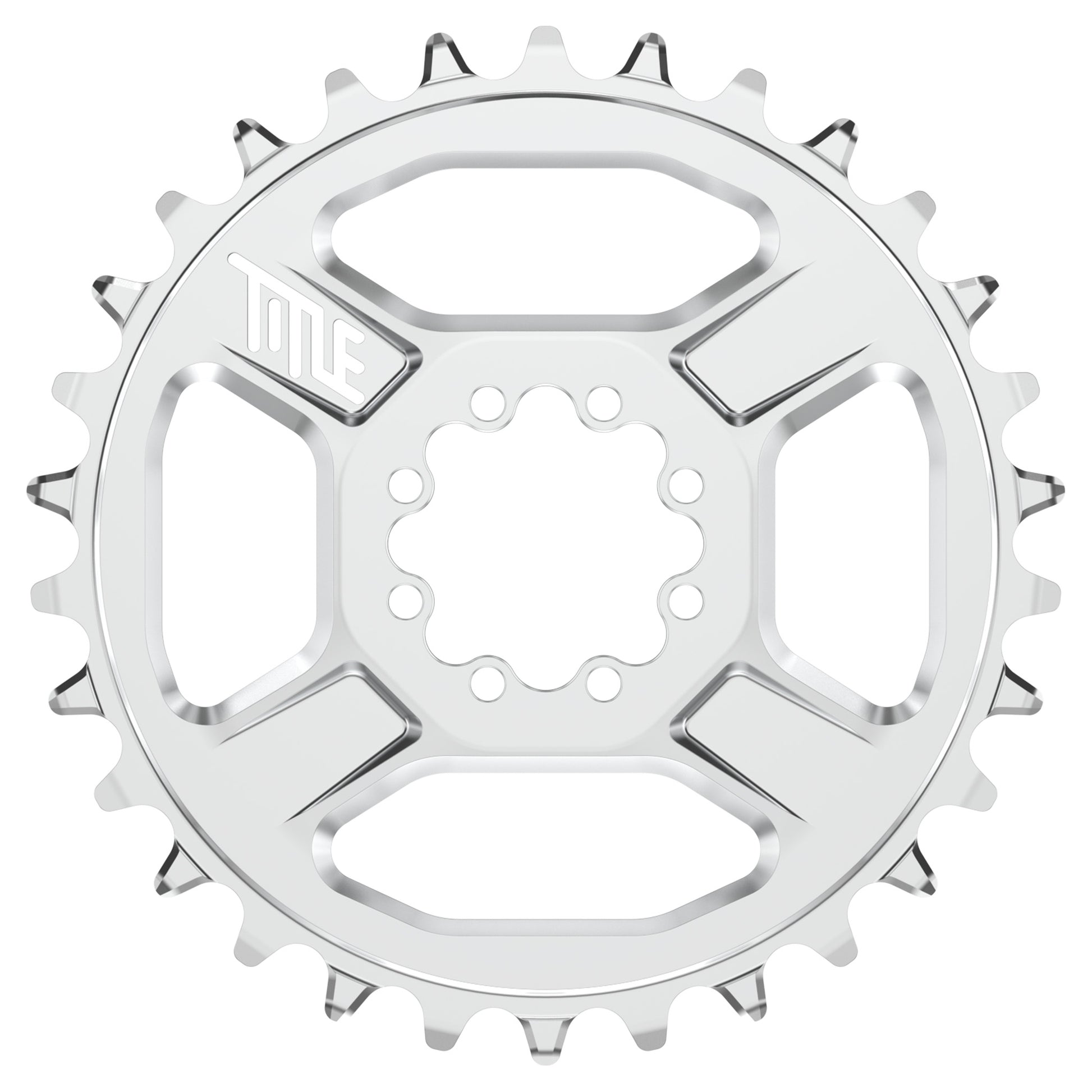 Title CR1 8 Bolt Chainring - Direct Mount - Shimano - 3mm Boost - Round - 30T - 12 Speed - Alloy - Chrome - Image 1