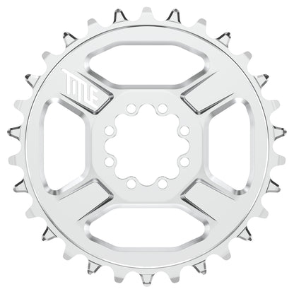Title CR1 8 Bolt Chainring - Direct Mount - Shimano - 3mm Boost - Round - 30T - 12 Speed - Alloy - Chrome - Image 1