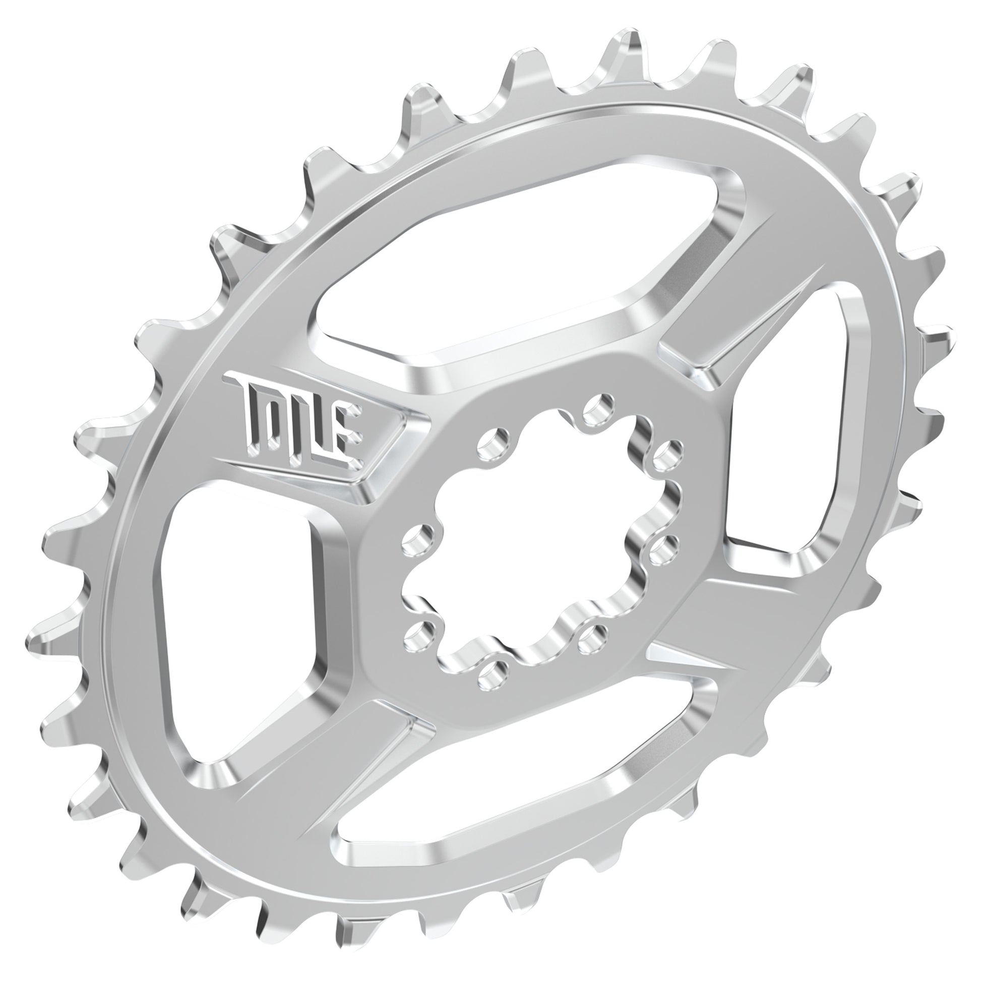 Title CR1 8 Bolt Chainring - Direct Mount - Shimano - 3mm Boost - Round - 30T - 12 Speed - Alloy - Chrome - Image 2