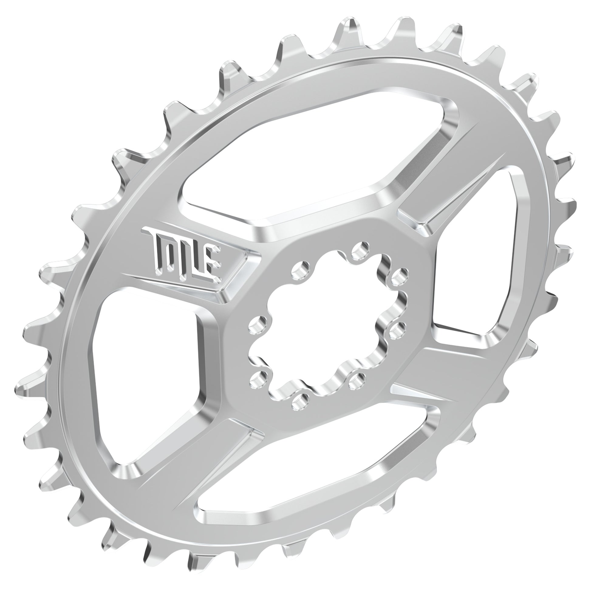 Title CR1 8 Bolt Chainring - Direct Mount - Shimano - 3mm Boost - Round - 32T - 12 Speed - Alloy - Chrome - Image 2