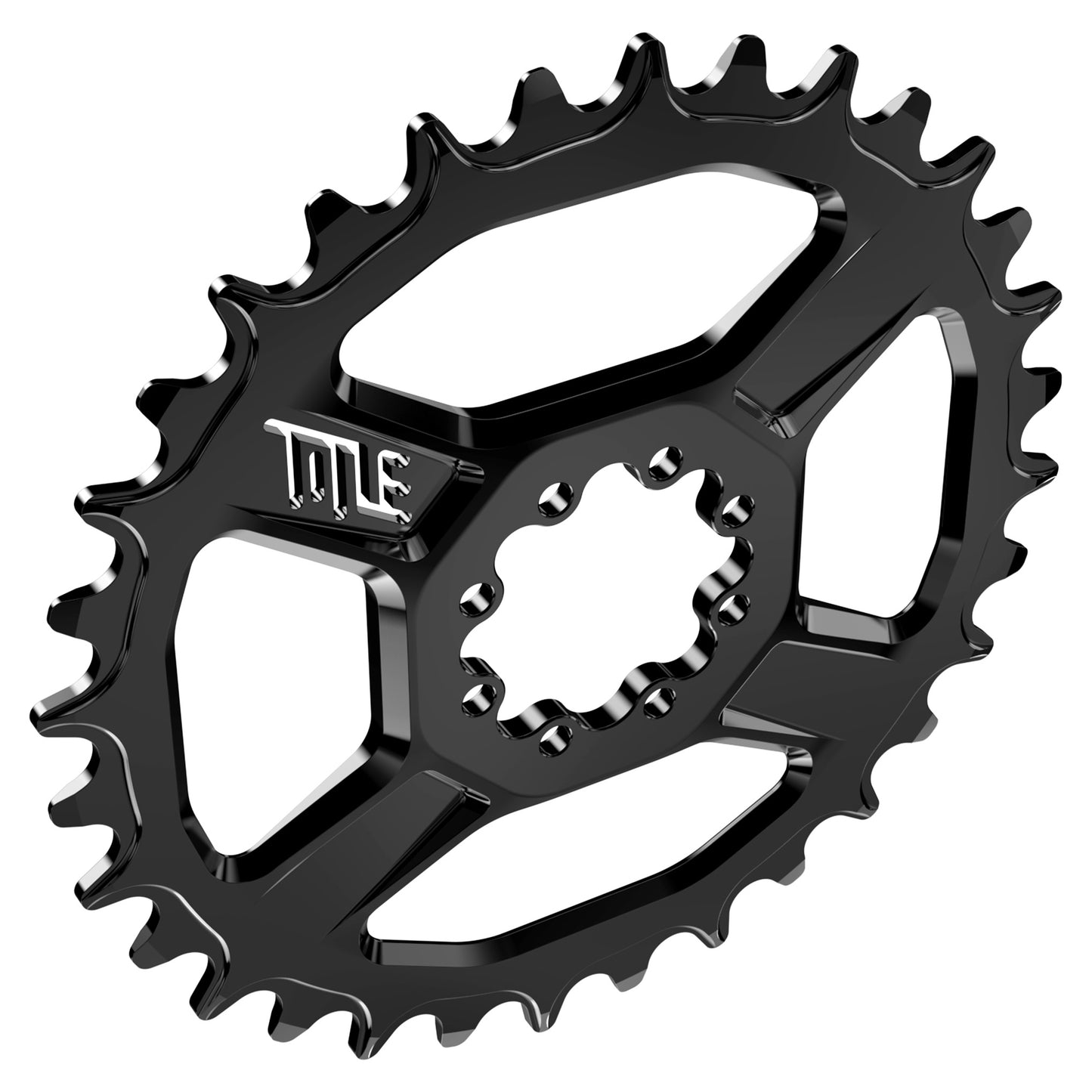 Title CR1 8 Bolt Chainring - Direct Mount - SRAM - 3mm Boost - Round - 32T - 9-12 Speed - Alloy - Black - Image 2