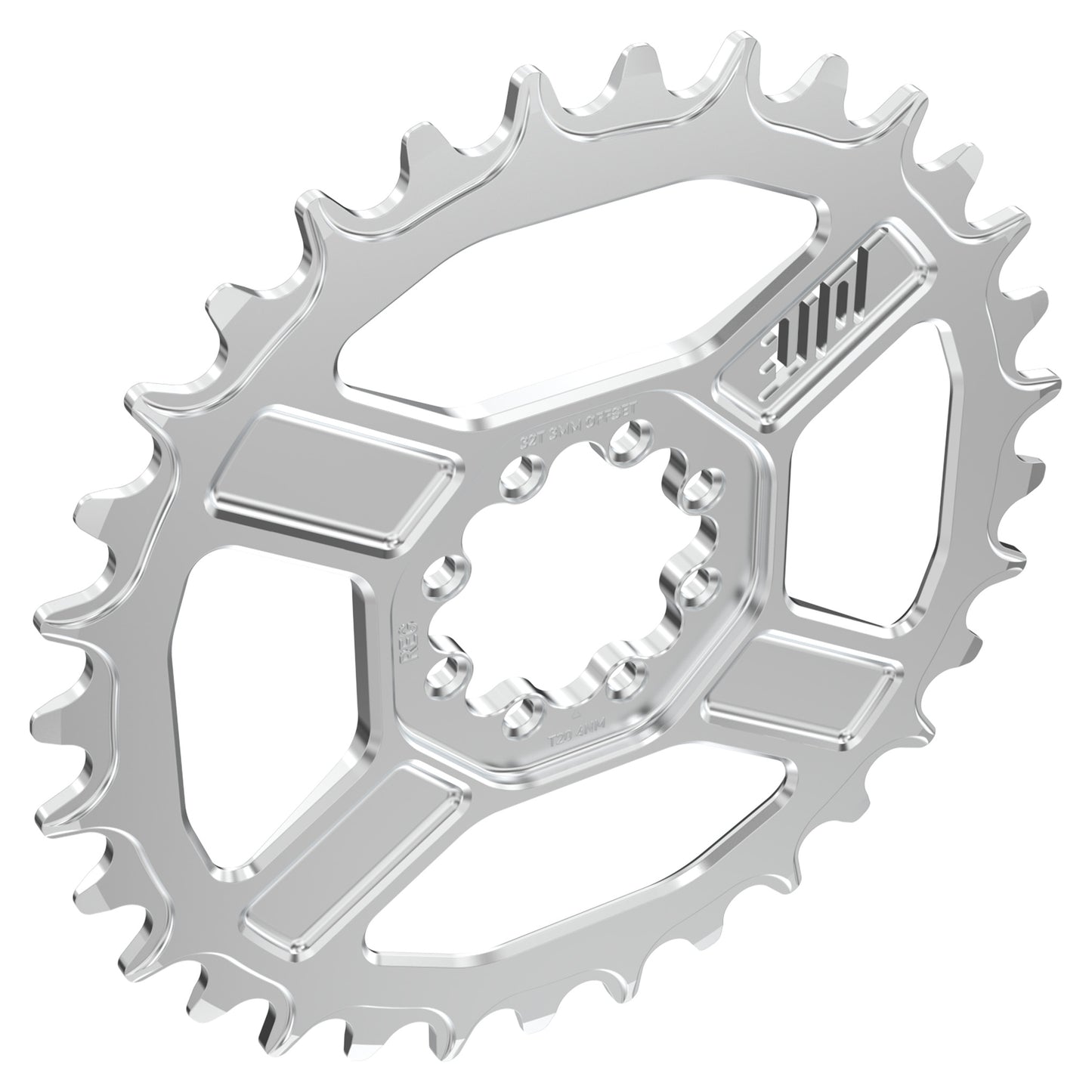 Title CR1 8 Bolt Chainring - Direct Mount - SRAM - 3mm Boost - Round - 32T - 9-12 Speed - Alloy - Chrome - Image 3