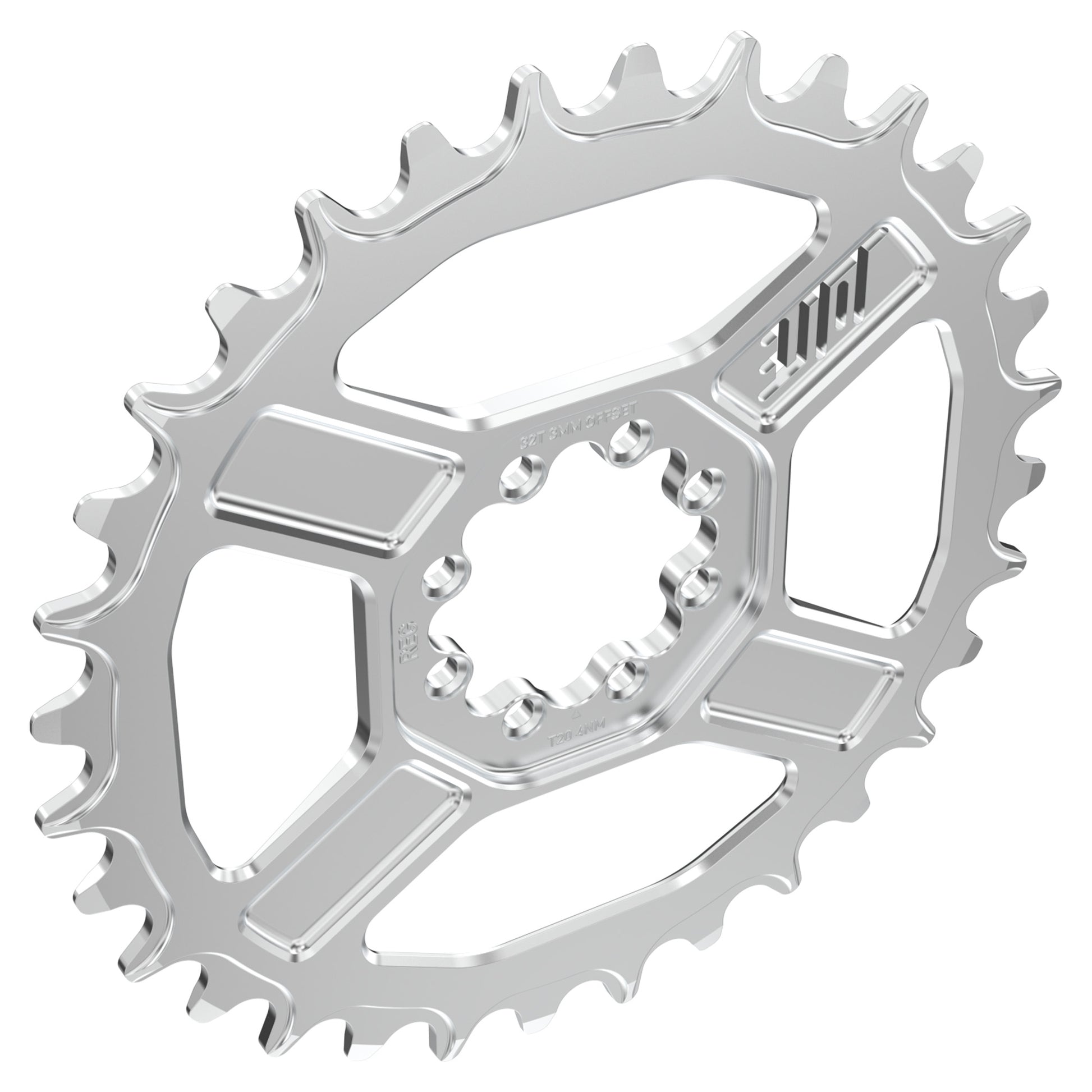 Title CR1 8 Bolt Chainring - Direct Mount - SRAM - 3mm Boost - Round - 32T - 9-12 Speed - Alloy - Chrome - Image 3