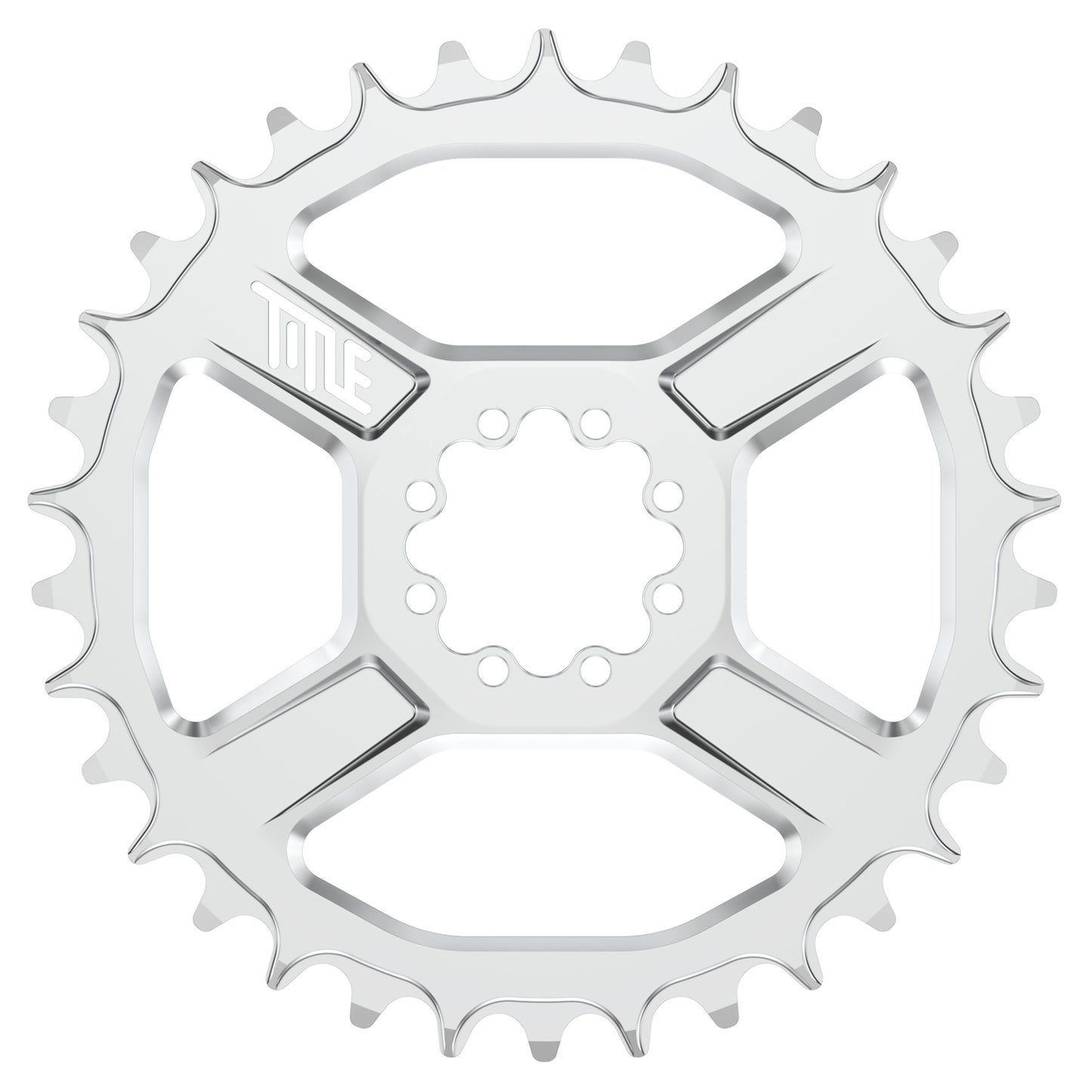 Title CR1 8 Bolt Chainring - Direct Mount - SRAM - 3mm Boost - Round - 34T - 9-12 Speed - Alloy - Chrome - Image 1