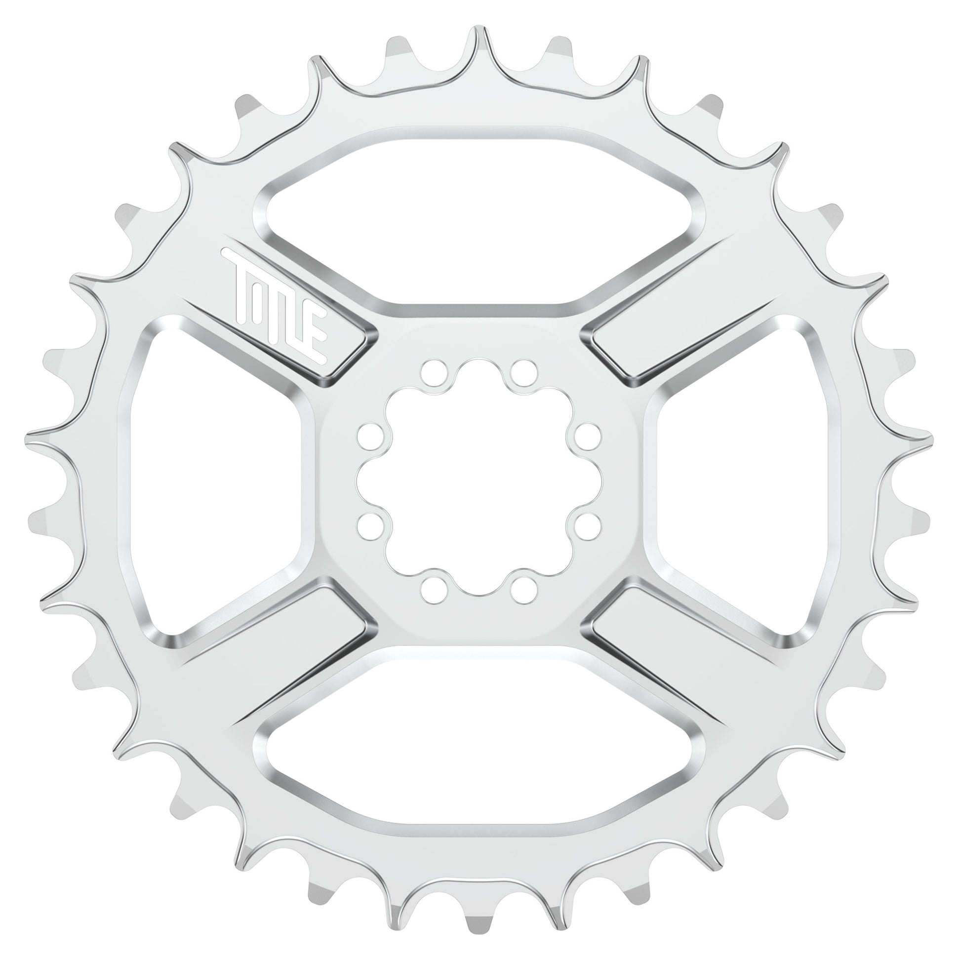 Title CR1 8 Bolt Chainring - Direct Mount - SRAM - 3mm Boost - Round - 34T - 9-12 Speed - Alloy - Chrome - Image 1
