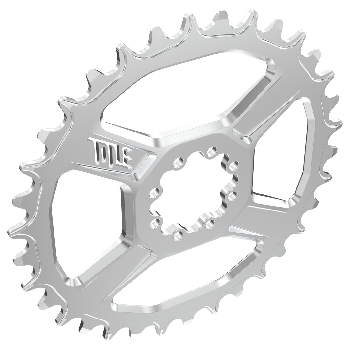 Title CR1 8 Bolt Chainring - Direct Mount - SRAM - 3mm Boost - Round - 34T - 9-12 Speed - Alloy - Chrome - Image 2