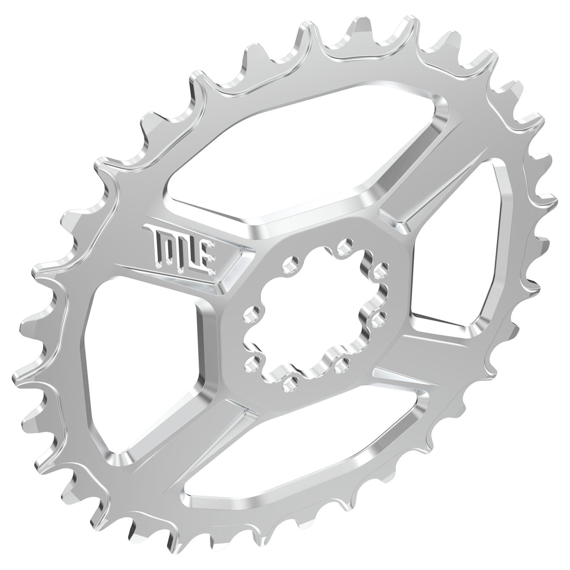 Title CR1 8 Bolt Chainring - Direct Mount - SRAM - 3mm Boost - Round - 34T - 9-12 Speed - Alloy - Chrome - Image 2