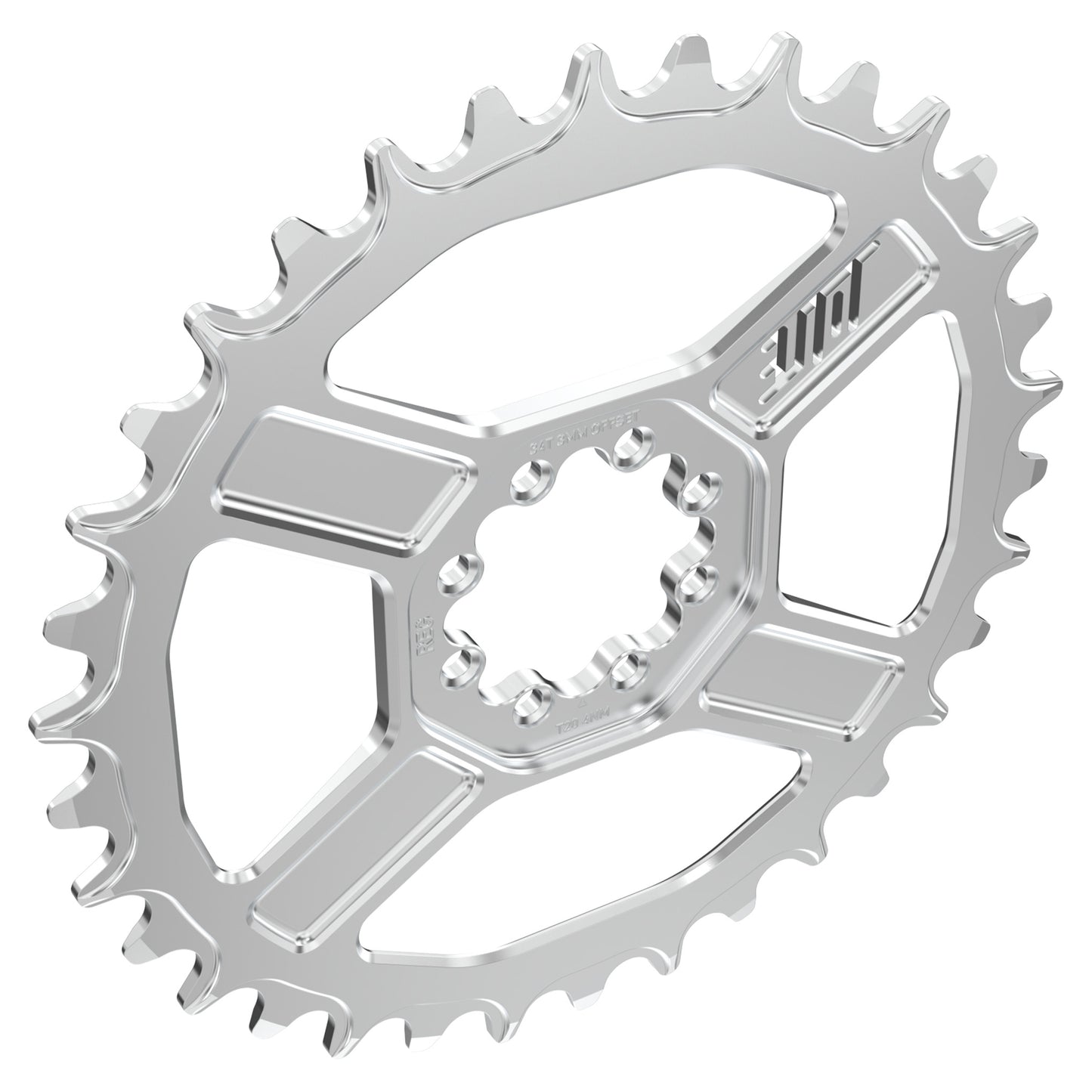 Title CR1 8 Bolt Chainring - Direct Mount - SRAM - 3mm Boost - Round - 34T - 9-12 Speed - Alloy - Chrome - Image 3