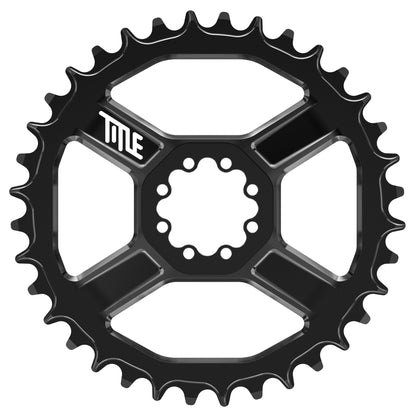 Title CR1 8 Bolt Chainring - Direct Mount - SRAM - 6mm Non Boost - Round - 36T - 9-12 Speed - Alloy - Black - Image 1