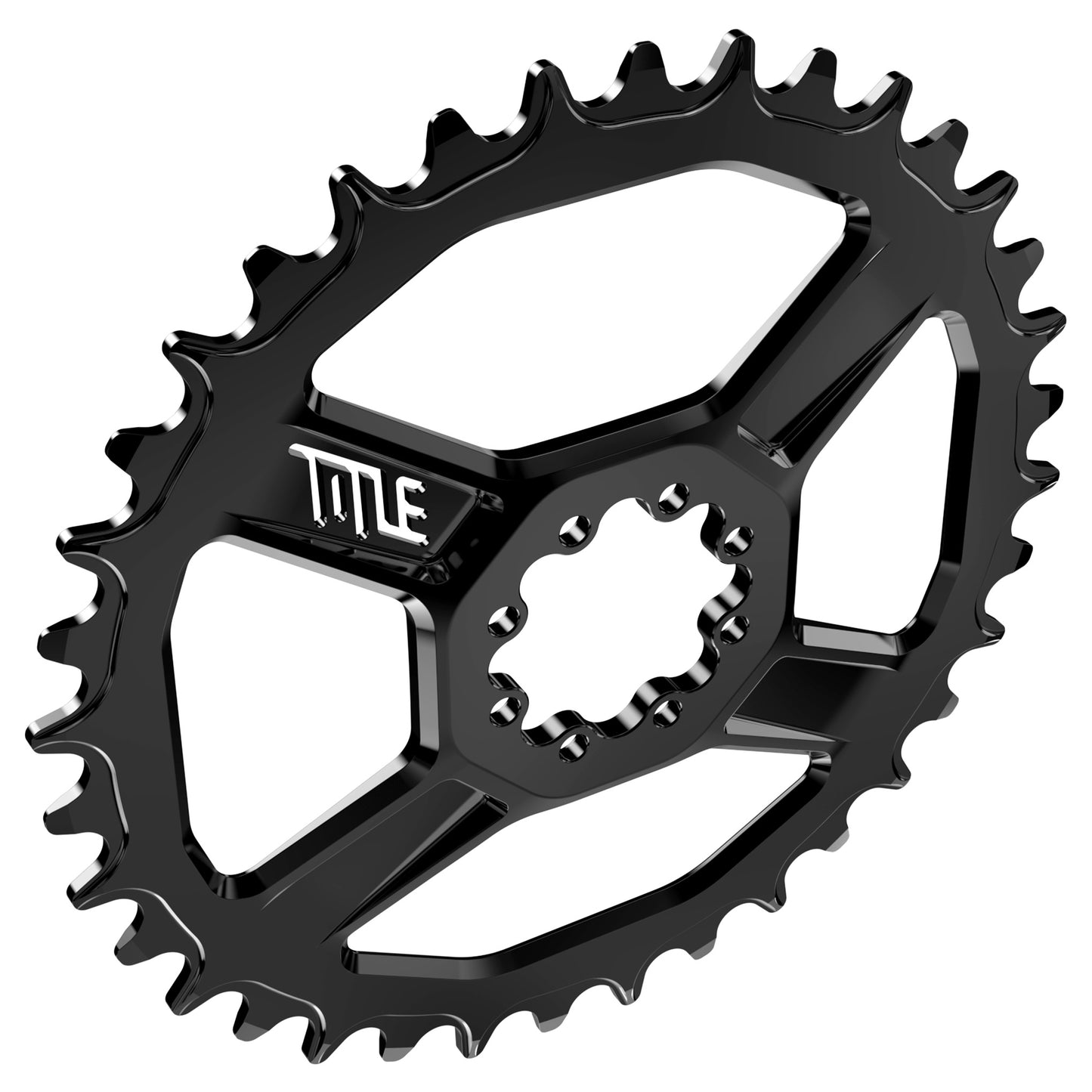 Title CR1 8 Bolt Chainring - Direct Mount - SRAM - 6mm Non Boost - Round - 36T - 9-12 Speed - Alloy - Black - Image 2