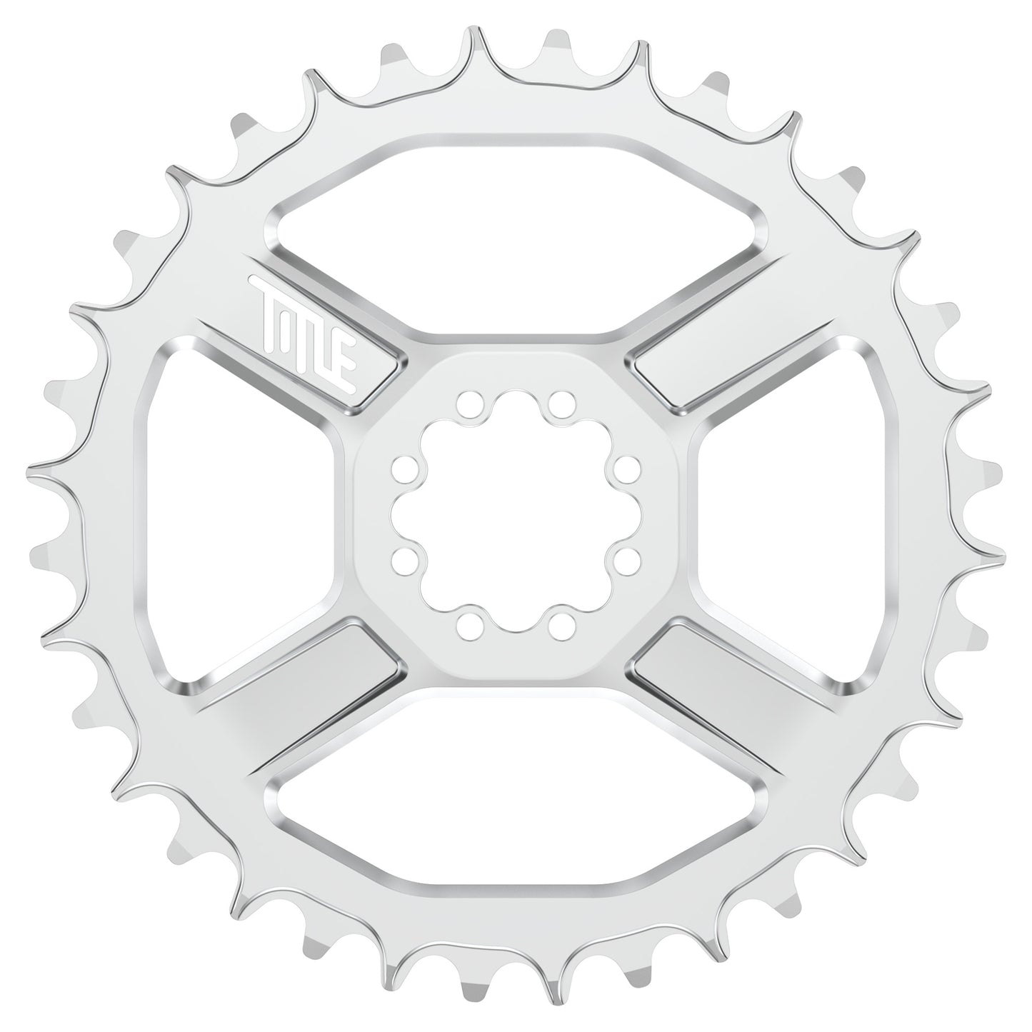 Title CR1 8 Bolt Chainring - Direct Mount - SRAM - 6mm Non Boost - Round - 36T - 9-12 Speed - Alloy - Chrome - Image 1