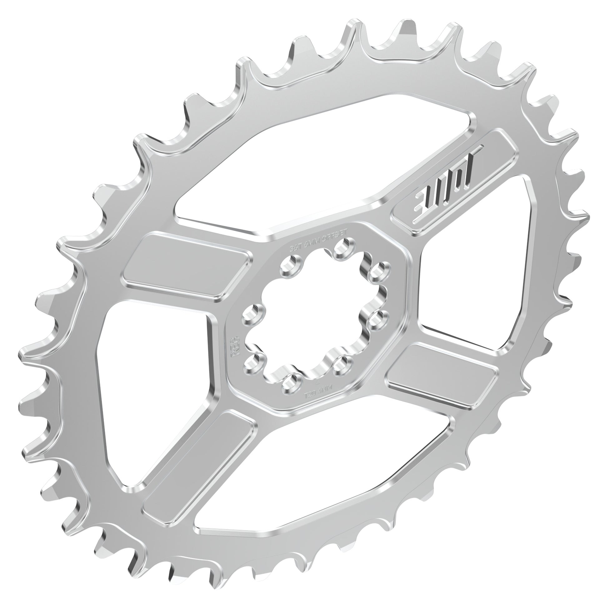 Title CR1 8 Bolt Chainring - Direct Mount - SRAM - 6mm Non Boost - Round - 36T - 9-12 Speed - Alloy - Chrome - Image 3