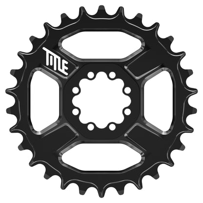 Title CR1 8 Bolt T-Type Chainring - Direct Mount - SRAM - 3mm Boost - Round - 30T - 12 Speed - Alloy - Black - Image 1