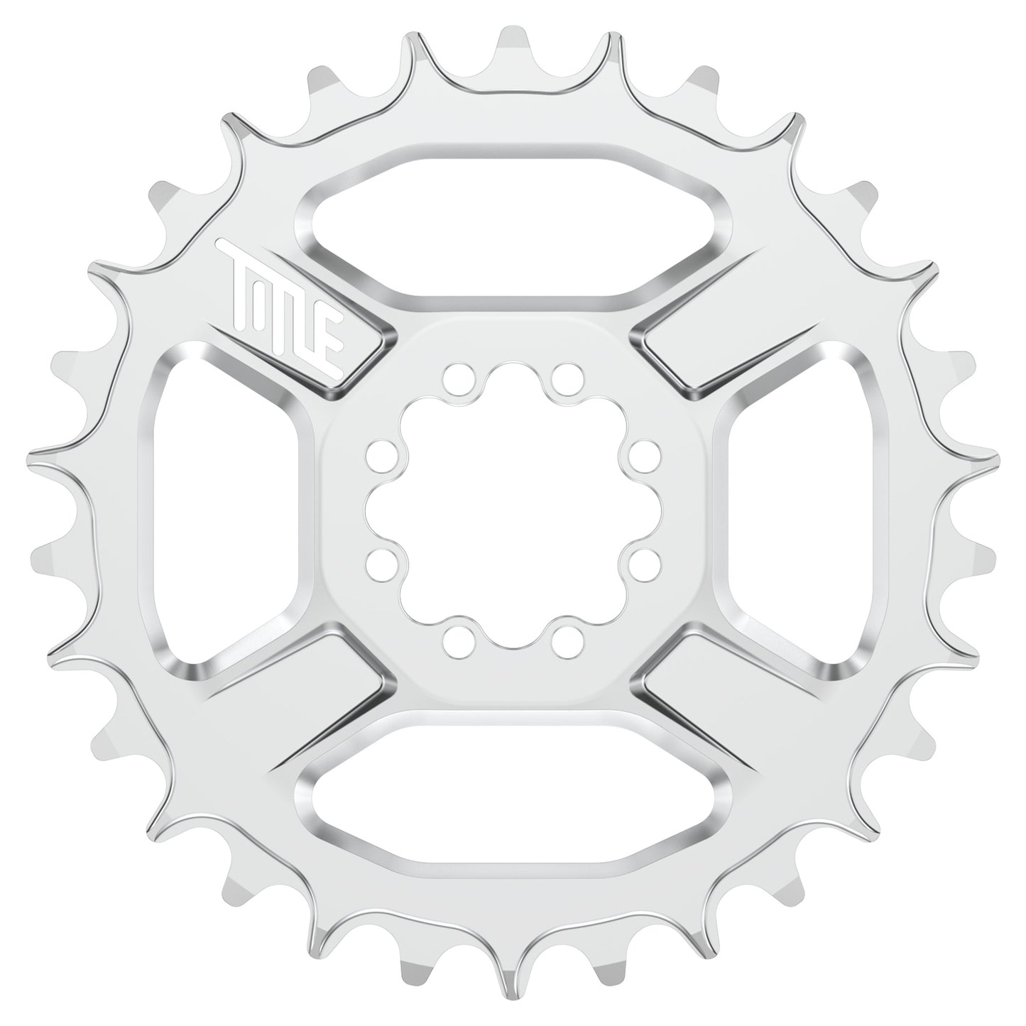 Title CR1 8 Bolt T-Type Chainring - Direct Mount - SRAM - 3mm Boost - Round - 30T - 12 Speed - Alloy - Chrome - Image 1